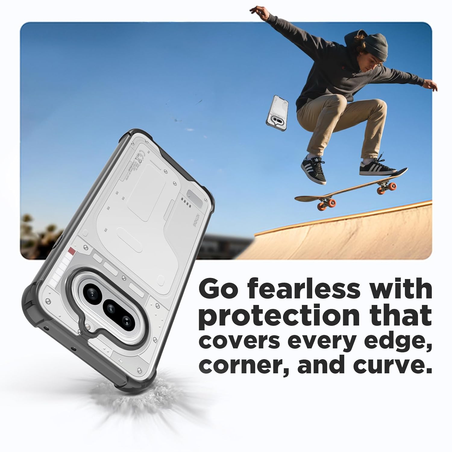 Nothing Phone 4a 5G Back Cover Case | Clear Hybrid - Clear Black
