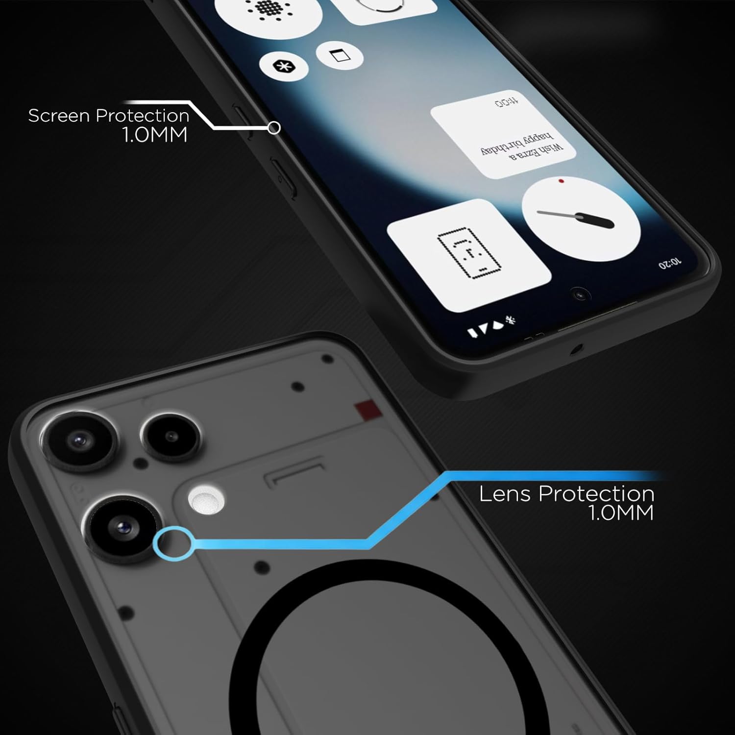 Nothing Phone 3a Lite 5G Back Cover Case | Sleek Hybrid - Matte Black Magnetic