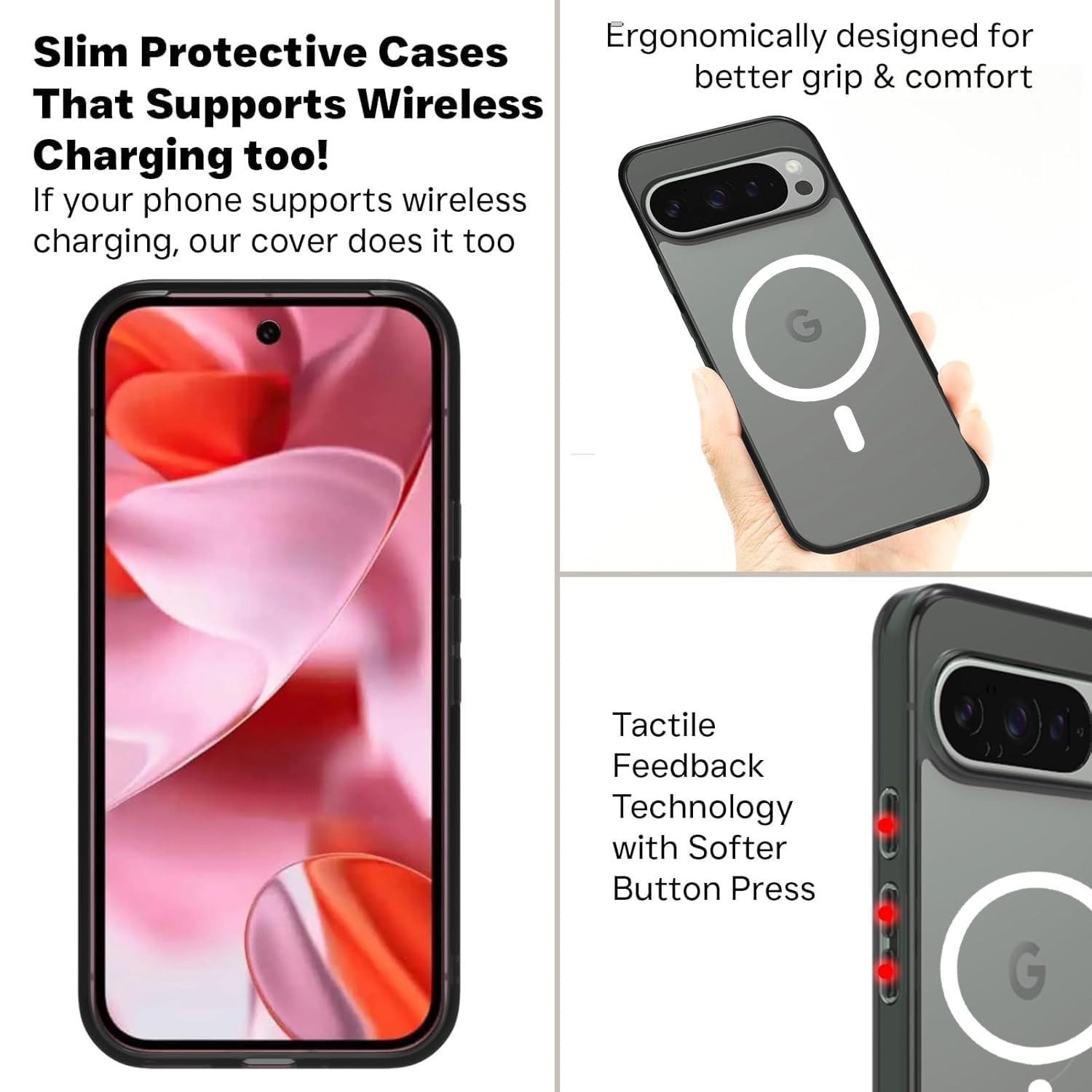 Google Pixel 9 / Pixel 9 Pro Back Cover Case | Clear Hybrid - Clear Magnetic