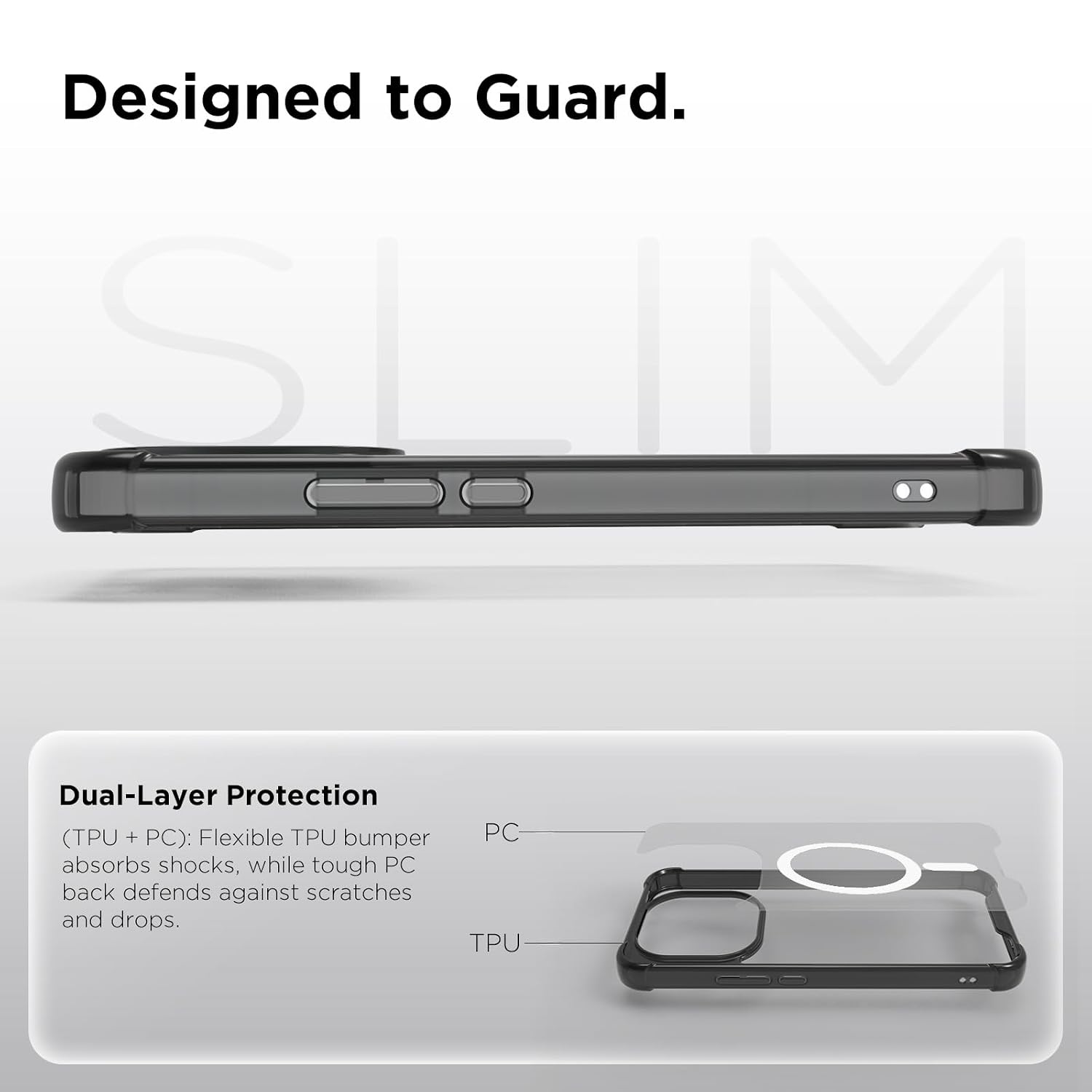 iQOO 15 Back Cover Case | Clear Hybrid - Clear Smoke Magnetic