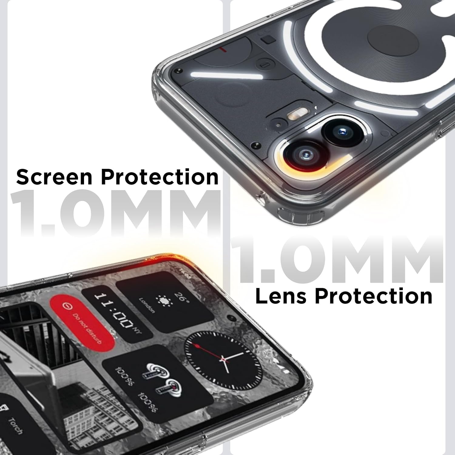 Nothing Phone 2 Back Cover Case | Clear Hybrid - Clear Smoke Magnetic
