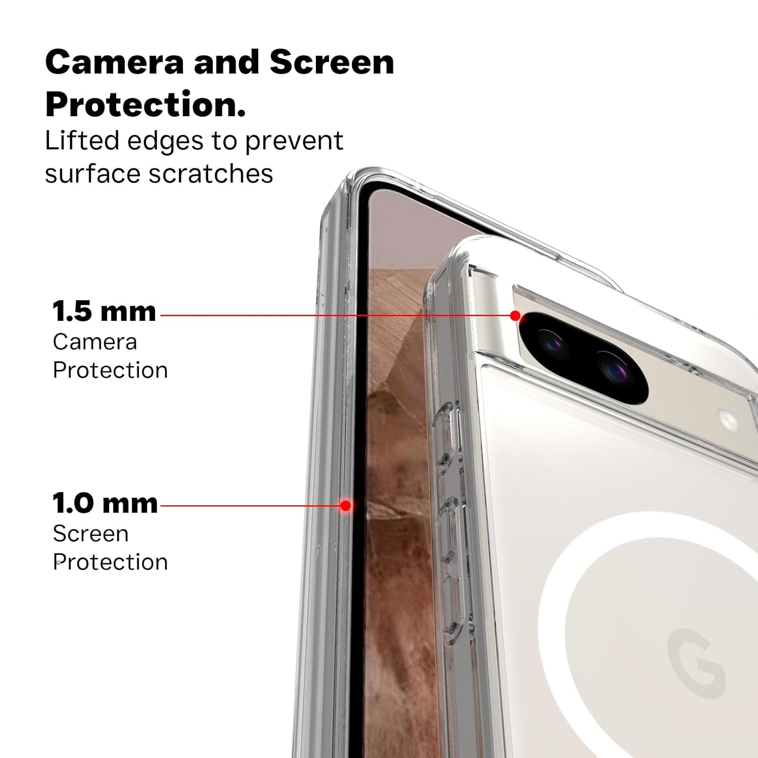 Google Pixel 8A Back Cover Case | Clear Hybrid - Clear Smoke Magnetic