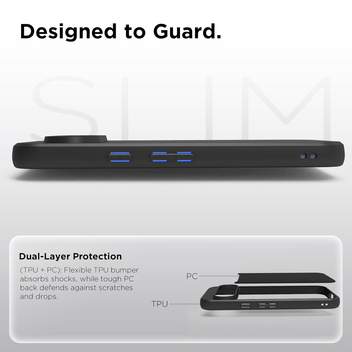 Google Pixel 10 / 10 Pro Back Cover Case | Sleek Hybrid - Smoke Black