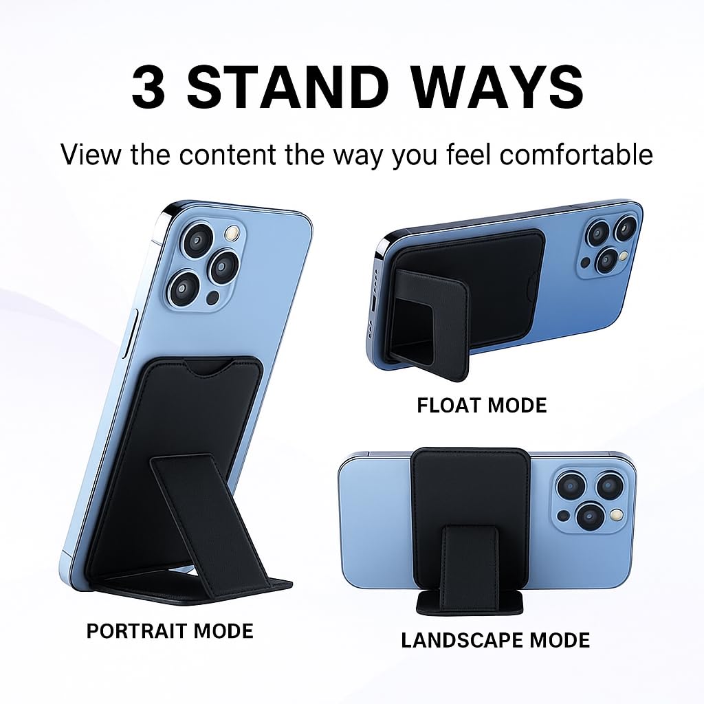 Phone Wallet | Card Holder with Stand - Obsidian Black