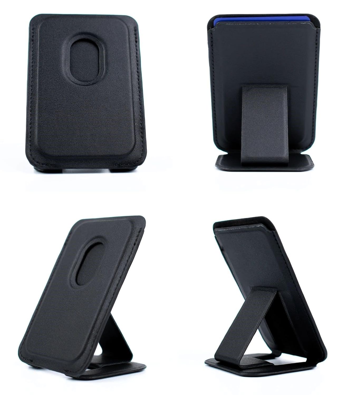 Phone Wallet | Card Holder with Stand - Obsidian Black