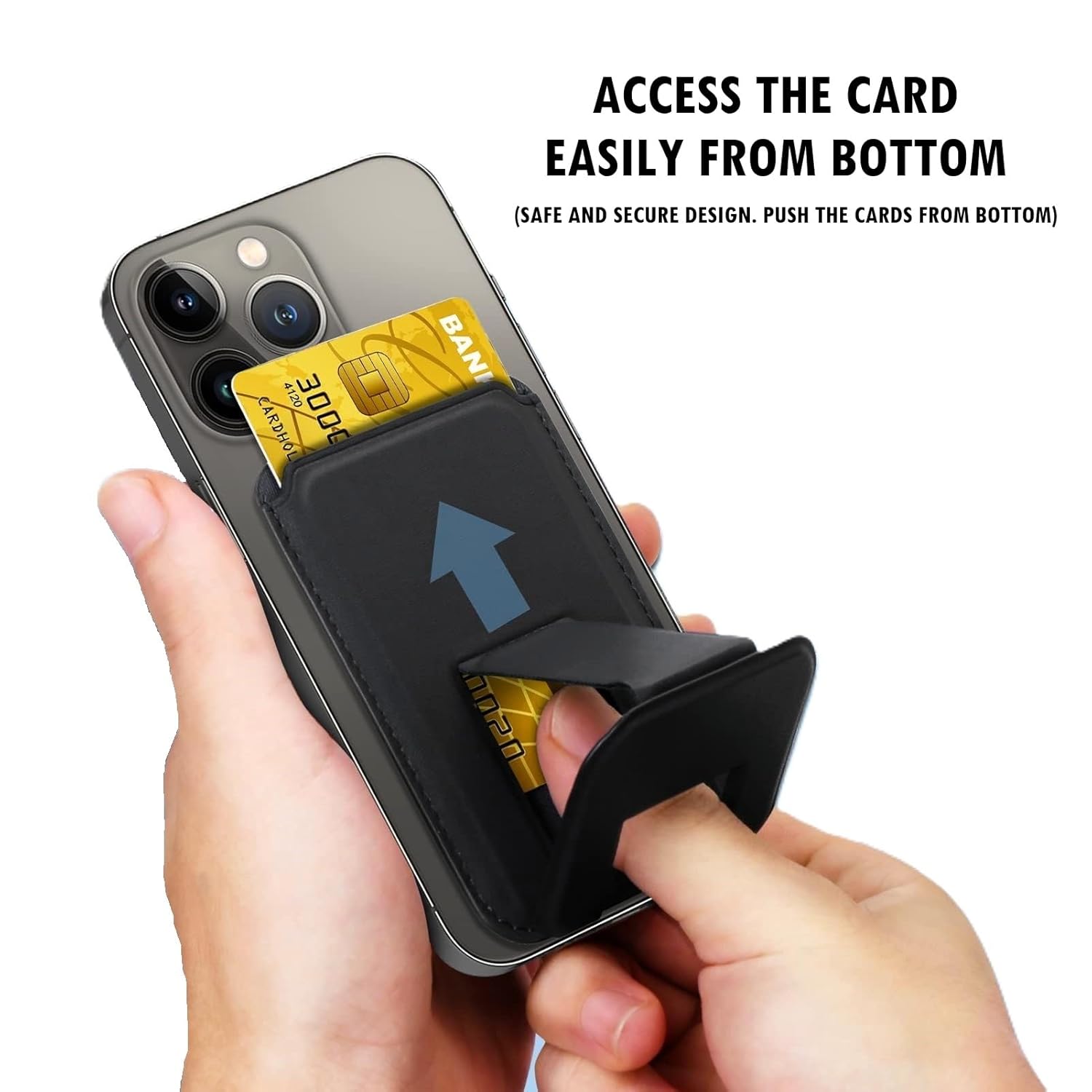 Phone Wallet | Card Holder with Stand - Obsidian Black