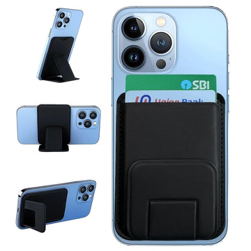 Phone Wallet | Card Holder with Stand - Obsidian Black