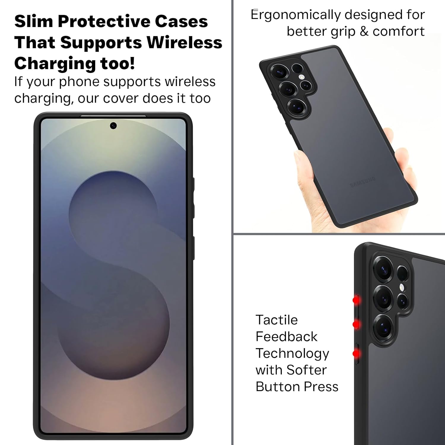 Samsung Galaxy S25 Ultra Back Cover Case | Sleek Hybrid - Matte Black