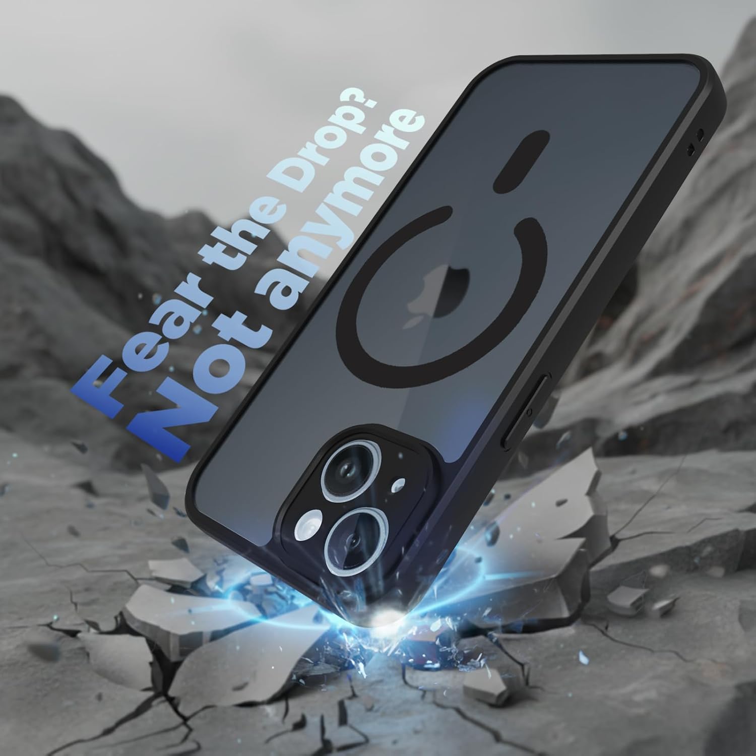 iPhone 14 Back Cover Case | Sleek Hybrid - Matte Black Magnetic