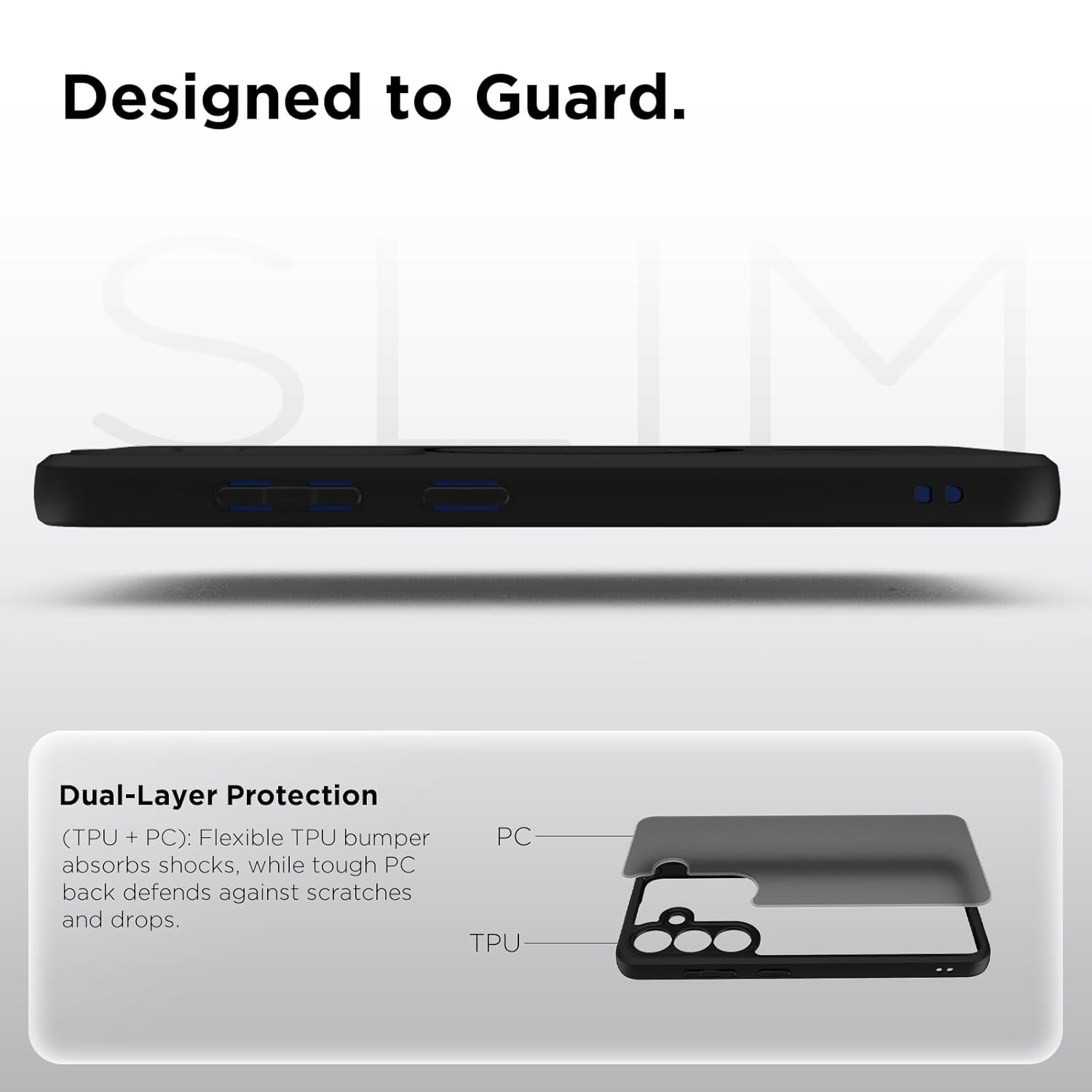 Samsung Galaxy S25 Back Cover Case | Sleek Hybrid - Matte Black