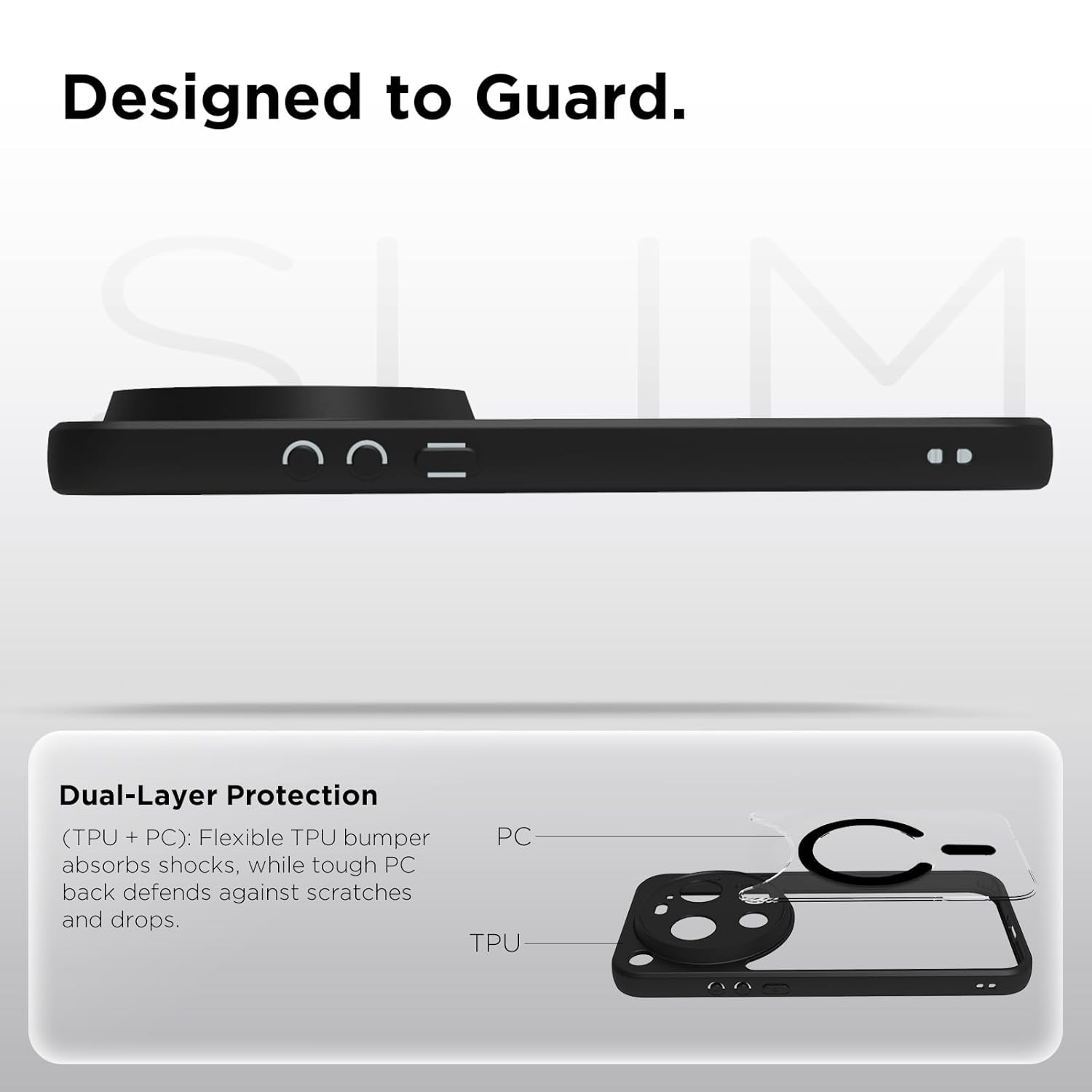 Xiaomi 17 Ultra Back Cover Case | Clear Hybrid - Clear Black Magnetic