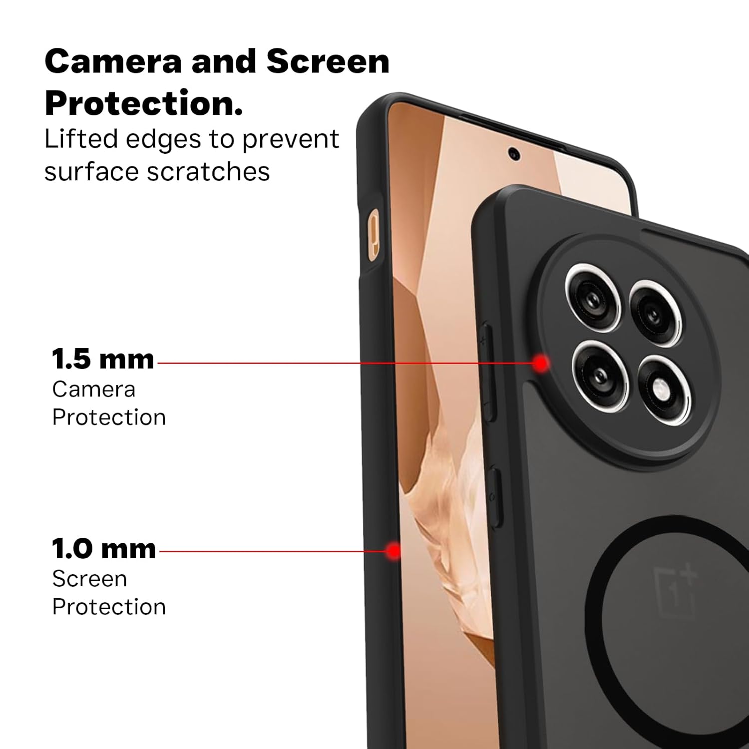 OnePlus 13R 5G Back Cover Case | Sleek Hybrid - Matte Black Magnetic