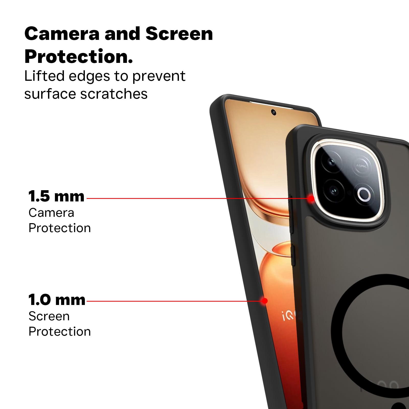 iQOO Neo 10 5G Back Cover Case | Sleek Hybrid - Matte Black Magnetic