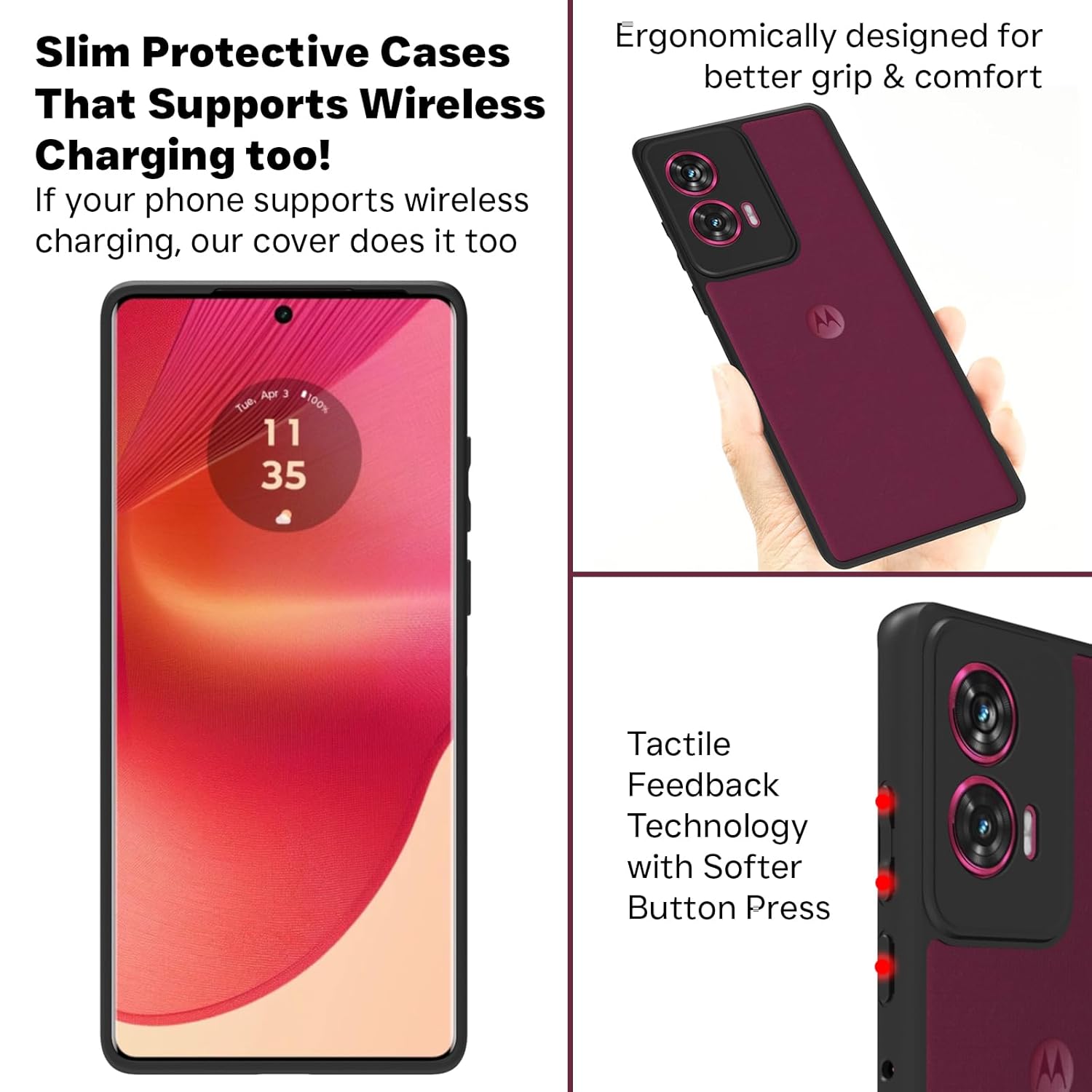 Motorola Edge 50 Fusion / G96 5G Back Cover Case | Sleek Hybrid - Matte Black