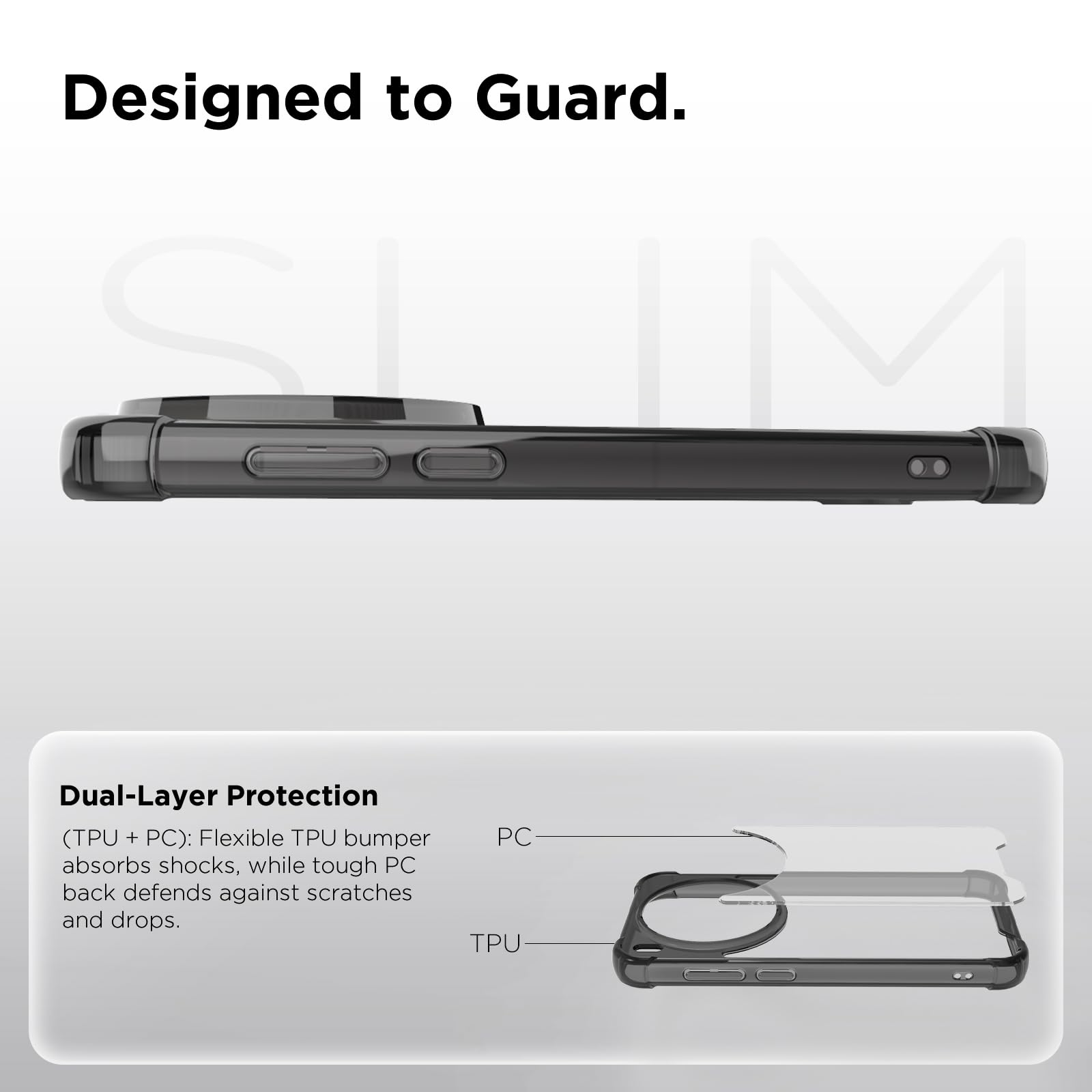Vivo X300 Pro 5G Back Cover Case | Clear Hybrid - Clear Smoke