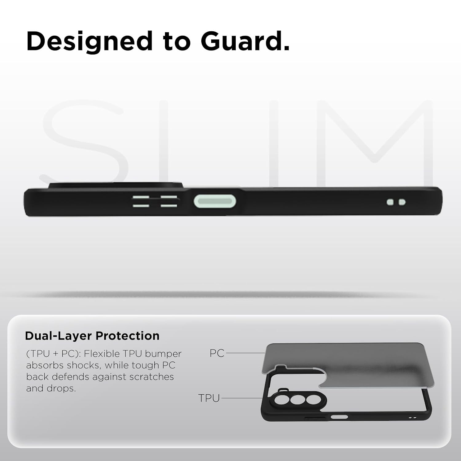 OnePlus Nord CE6 Lite 5G Back Cover Case | Sleek Hybrid - Matte Black