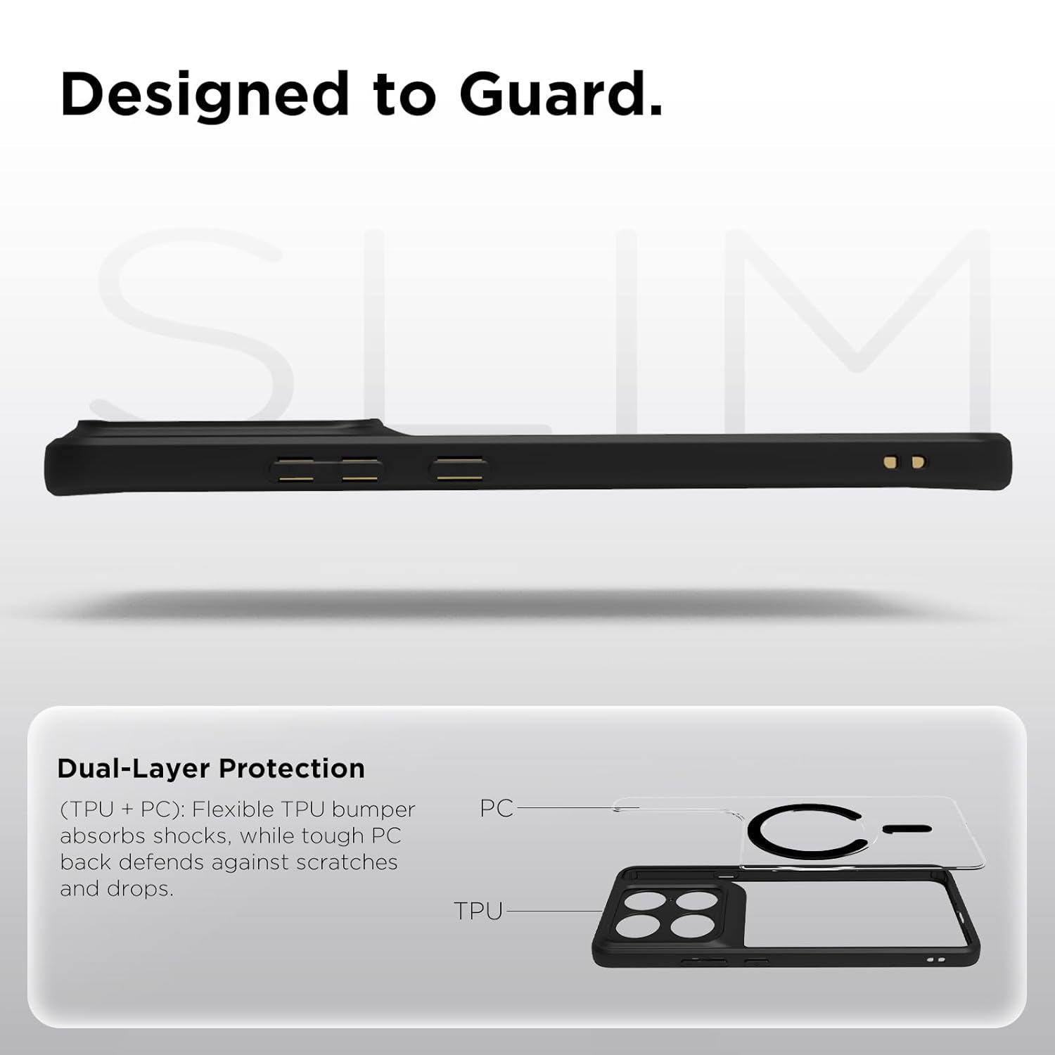 Motorola Signature Back Cover Case | Clear Hybrid - Clear Black Magnetic