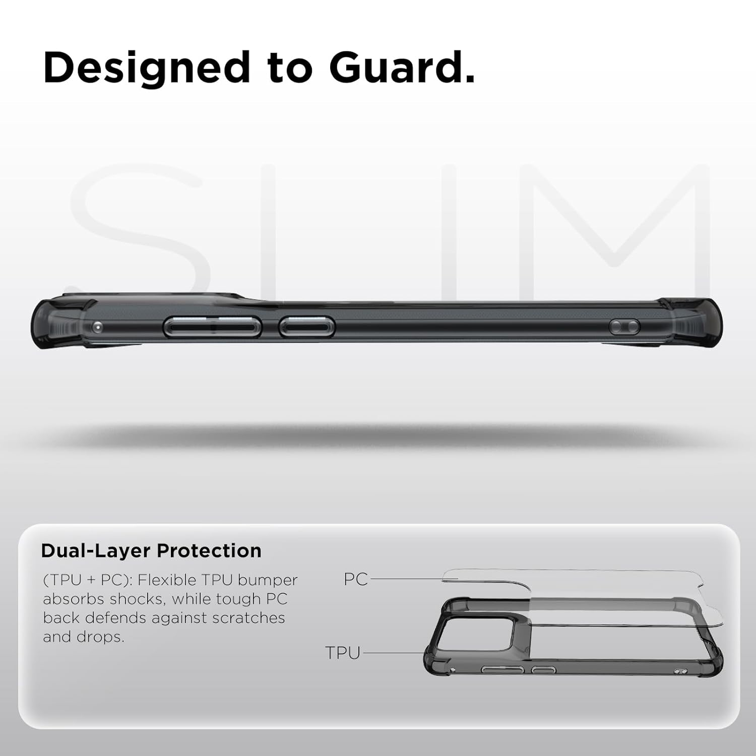 Motorola Edge 70 Fusion Back Cover Case | Clear Hybrid - Clear Smoke