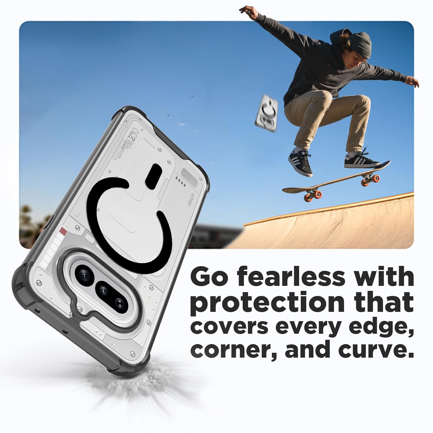 Nothing Phone 4a 5G Back Cover Case | Clear Hybrid - Clear Black Magnetic