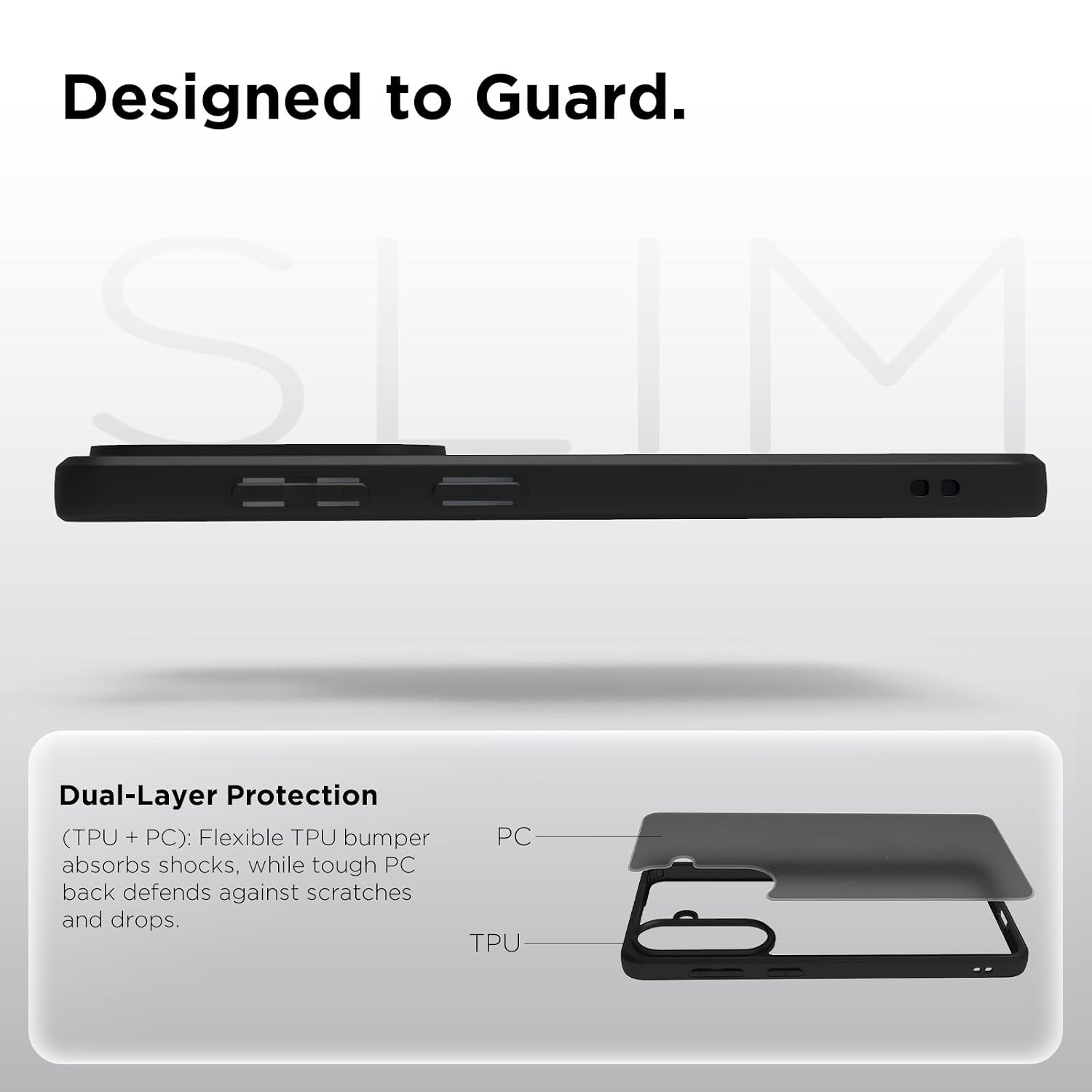 Samsung Galaxy S26 Plus Back Cover Case | Sleek Hybrid - Matte Black