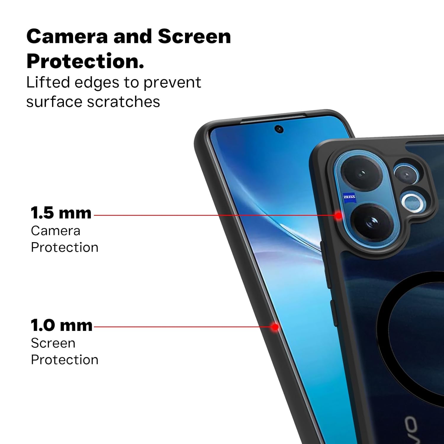 Vivo V60 5G / T4 Pro 5G / V60e 5G Back Cover Case | Sleek Hybrid - Matte Black Magnetic