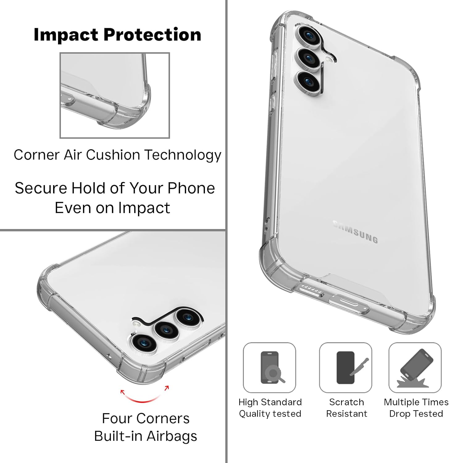 Samsung Galaxy S23 FE Back Cover Case | Clear Hybrid - Clear