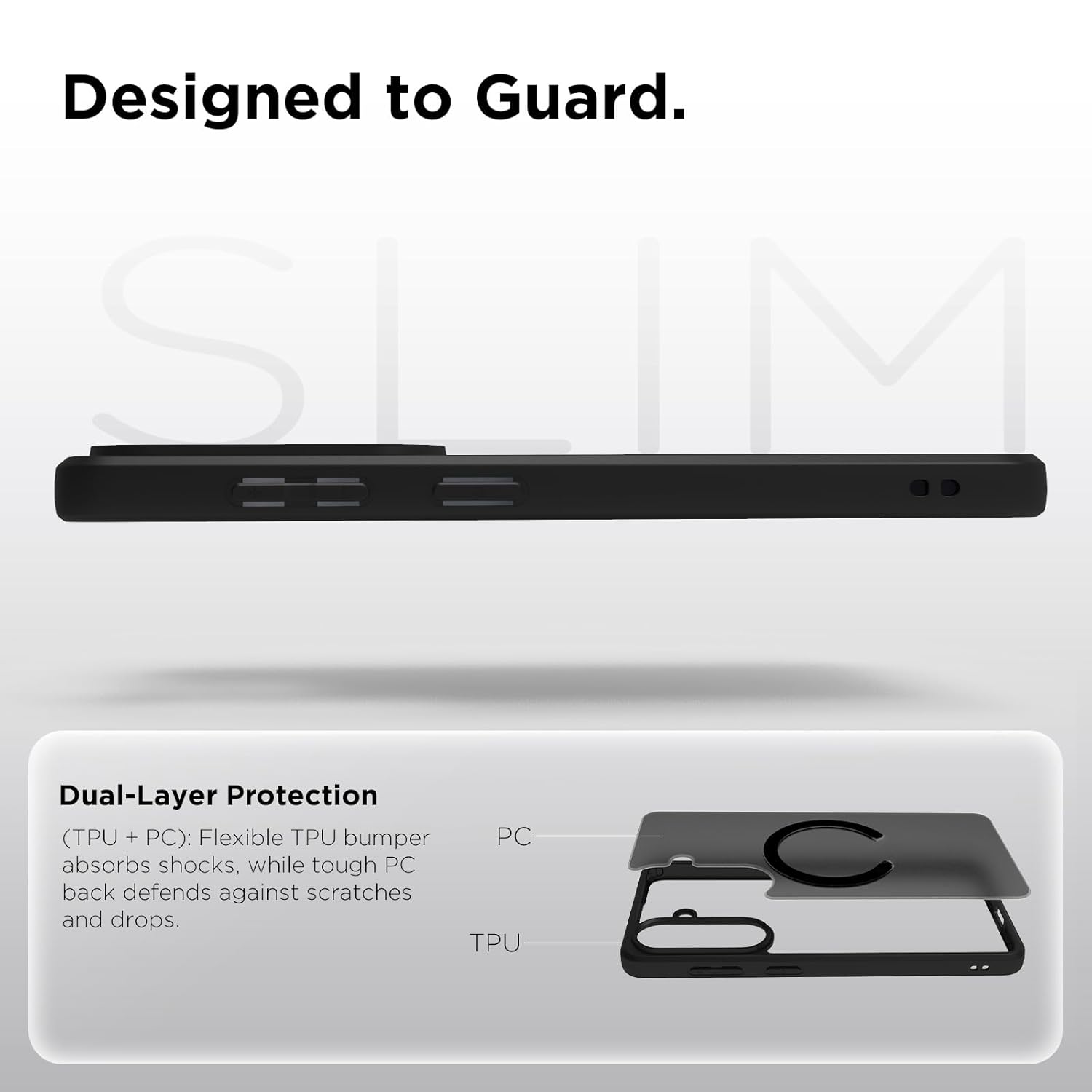 Samsung Galaxy S26 Back Cover Case | Sleek Hybrid - Matte Black Magnetic