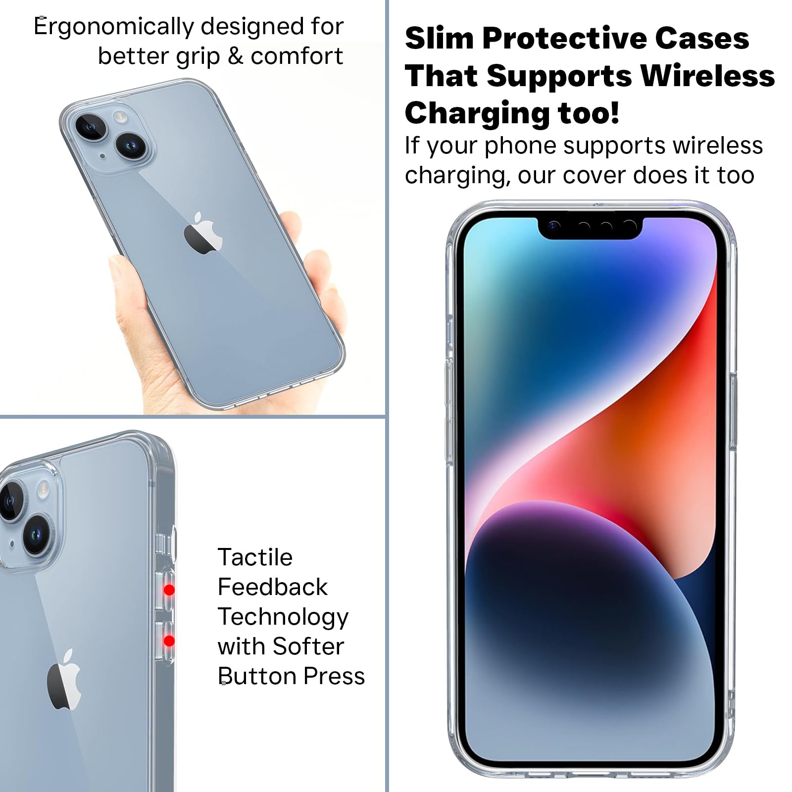 iPhone 14 Back Cover Case | Clear Hybrid - Clear