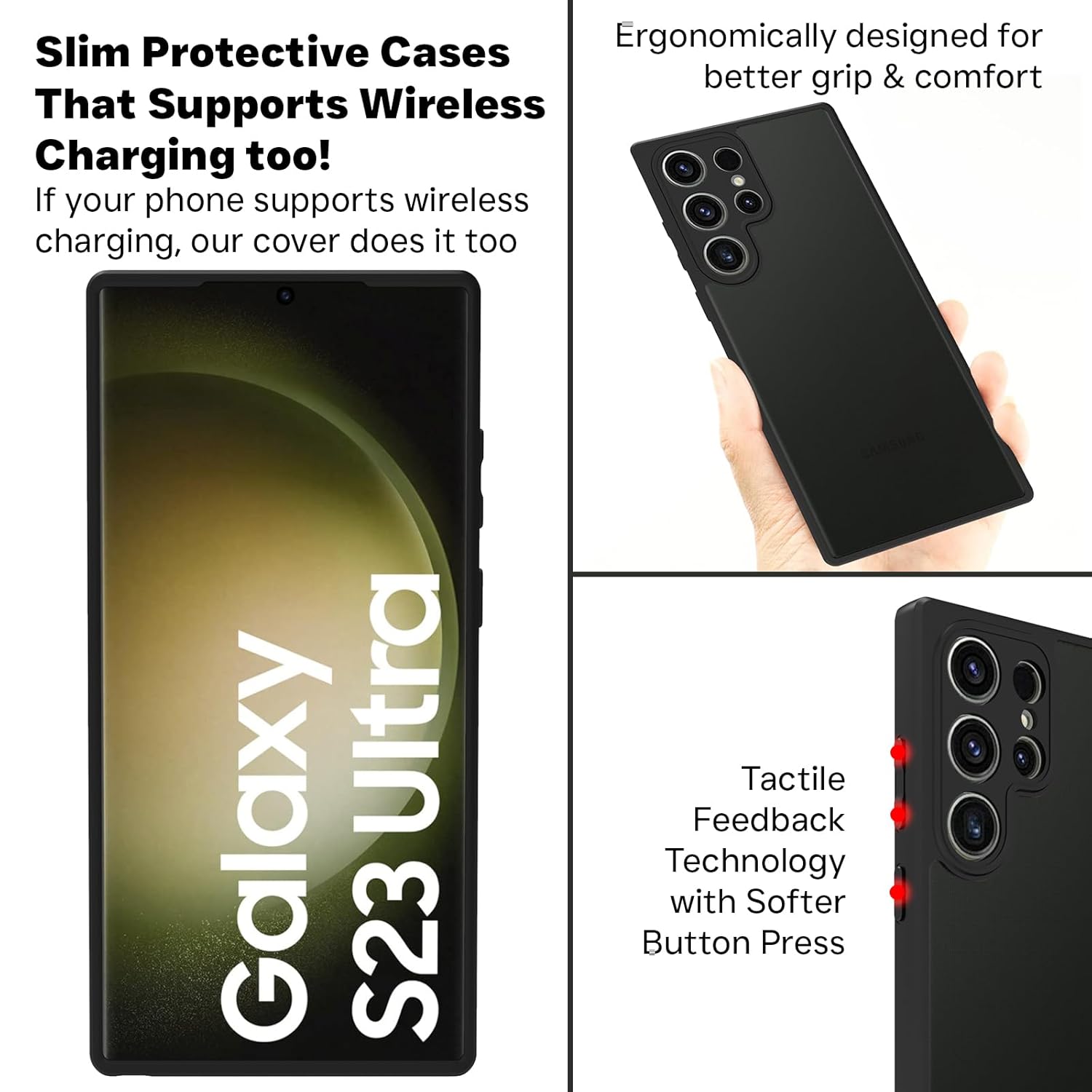 Samsung Galaxy S23 Ultra Back Cover Case | Sleek Hybrid - Matte Black