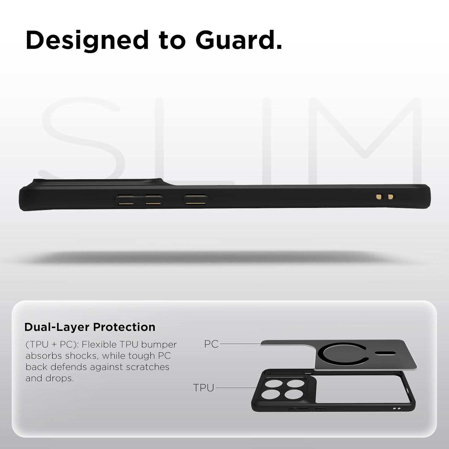 Motorola Signature Back Cover Case | Sleek Hybrid - Matte Black Magnetic
