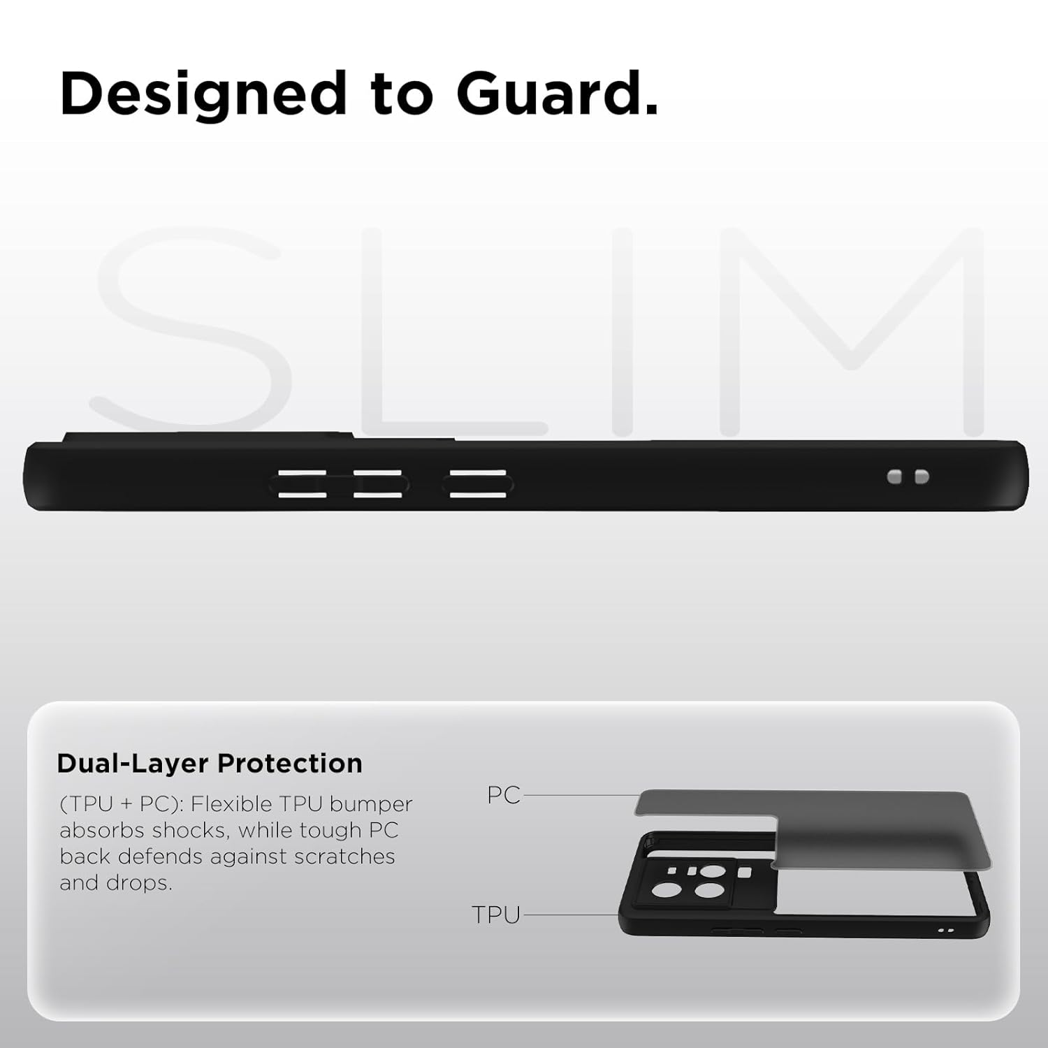 iQOO 11 5G Back Cover Case | Sleek Hybrid - Matte Black