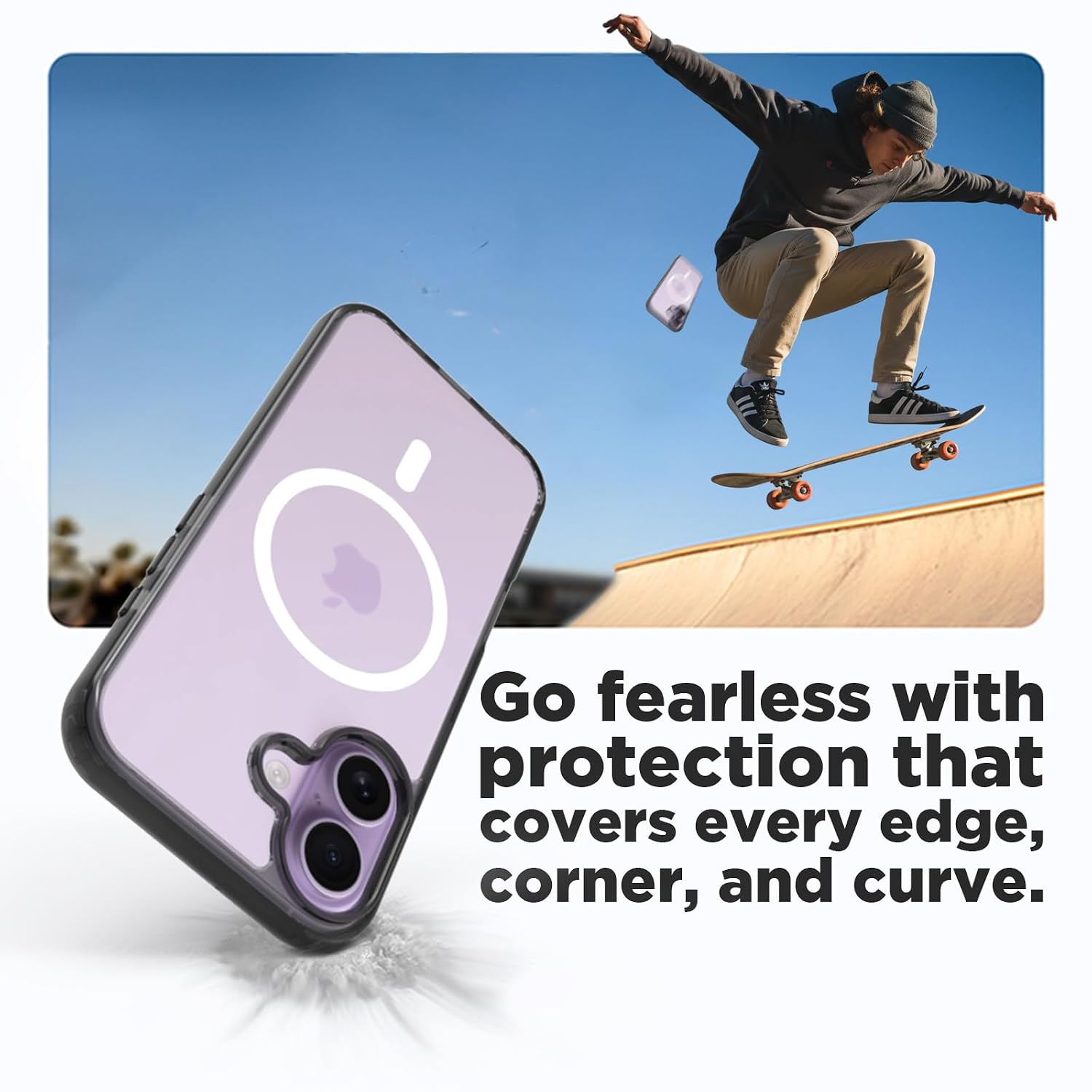 iPhone 17 Back Cover Case | Clear Hybrid - Smoke Magnetic White