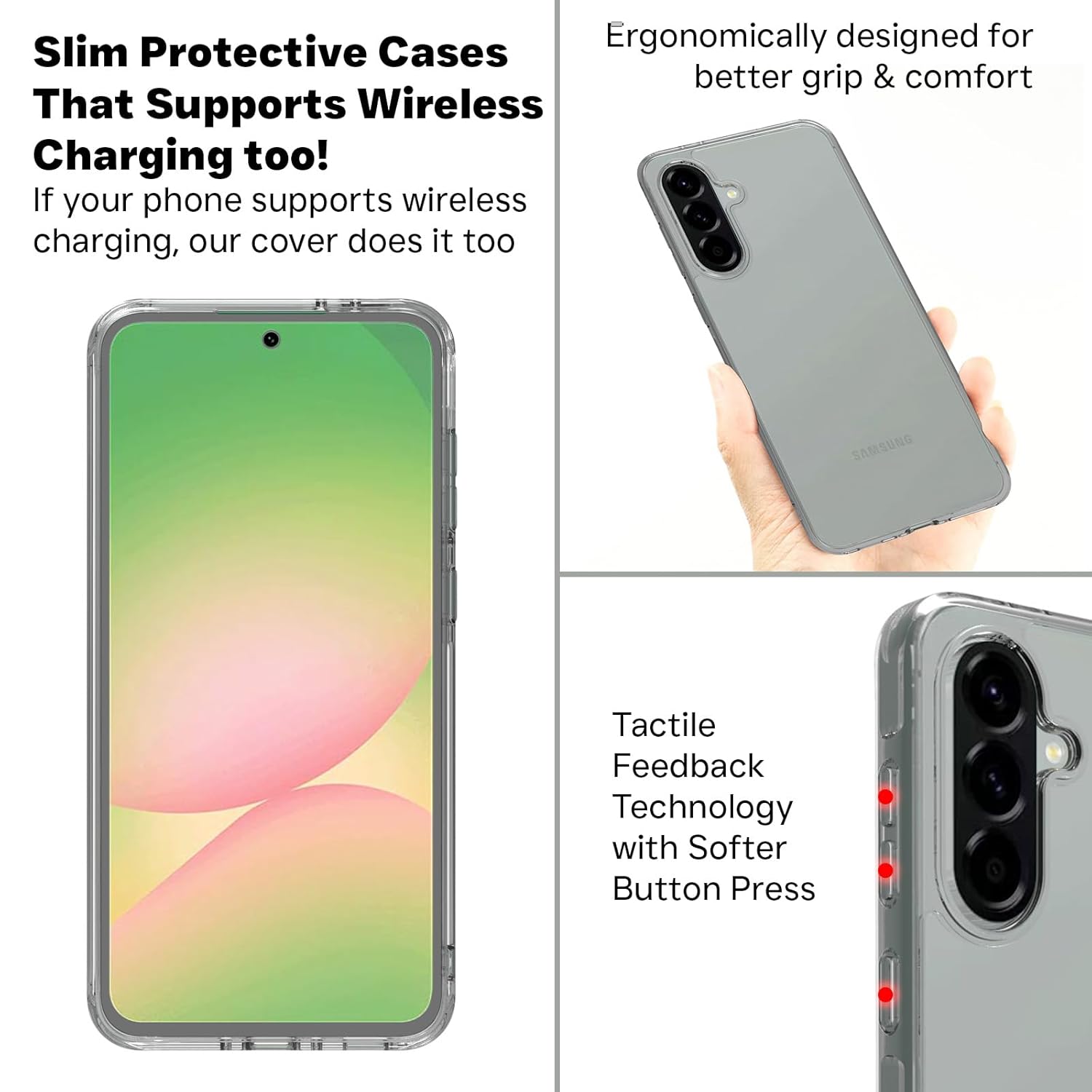 Samsung Galaxy A56 5G Back Cover Case | Clear Hybrid - Clear