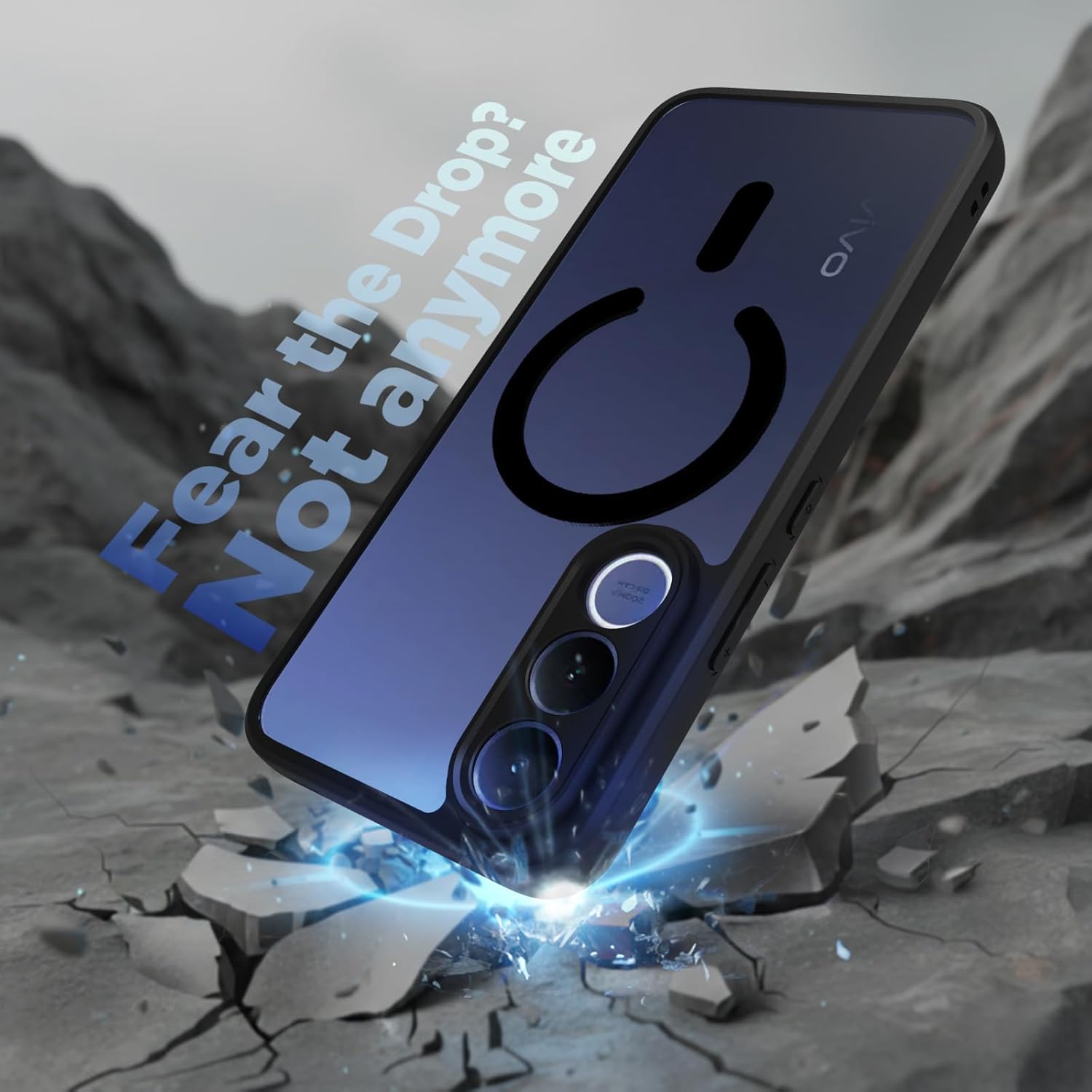 Vivo V70 FE Back Cover Case | Sleek Hybrid - Clear Black Magnetic