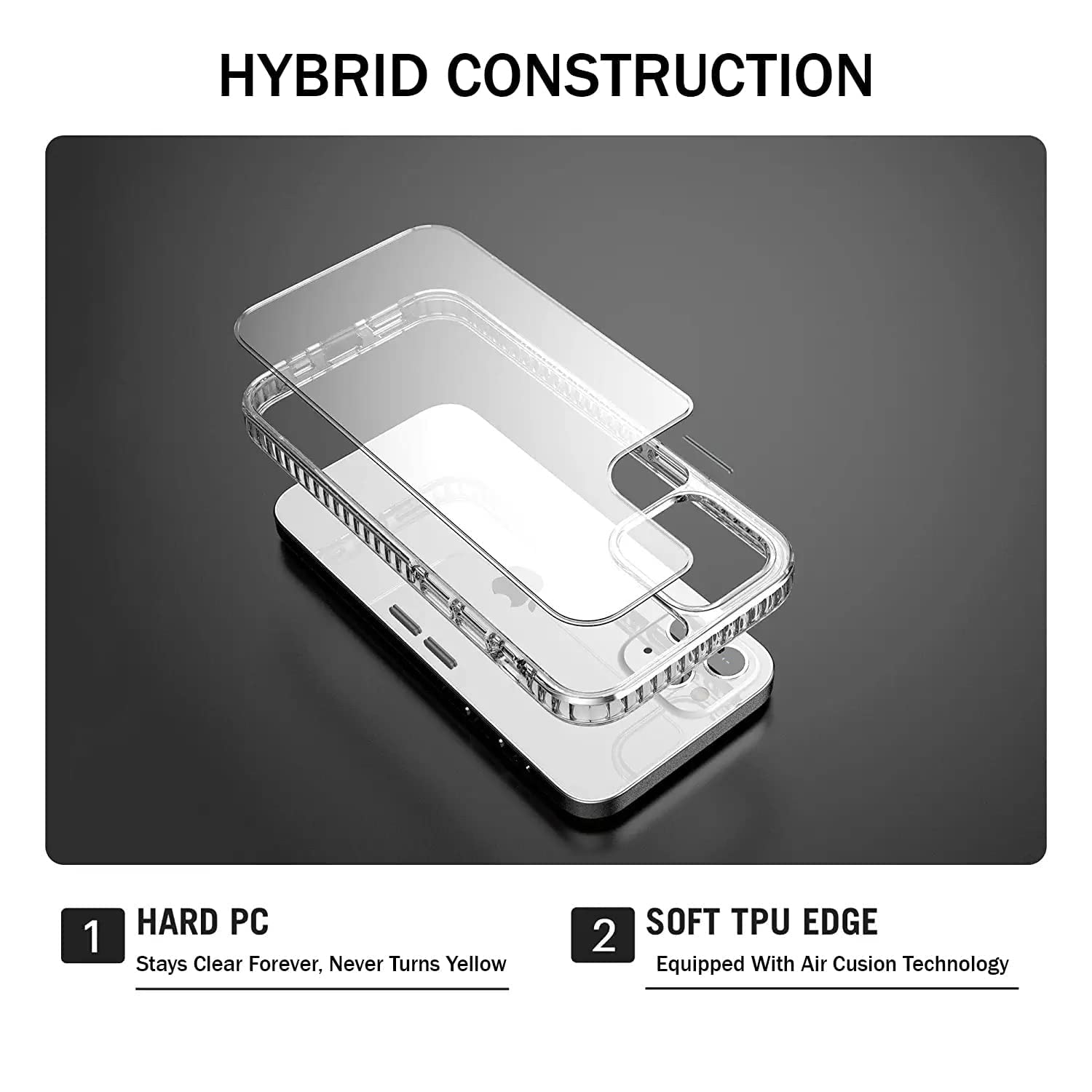 iPhone 14 Plus Back Cover Case | Crystal Hybrid - Clear