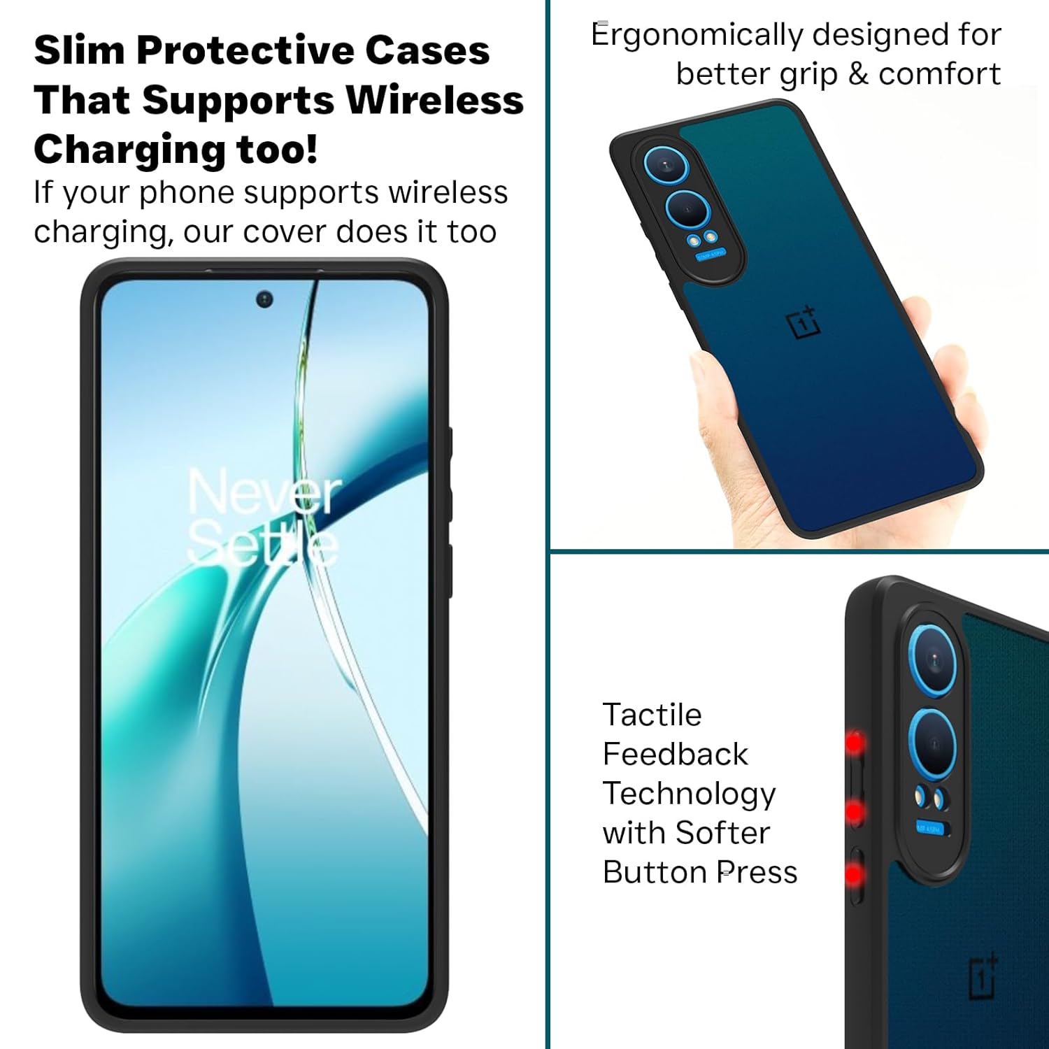 OnePlus Nord CE 4 Lite 5G Back Cover Case | Sleek Hybrid - Matte Black
