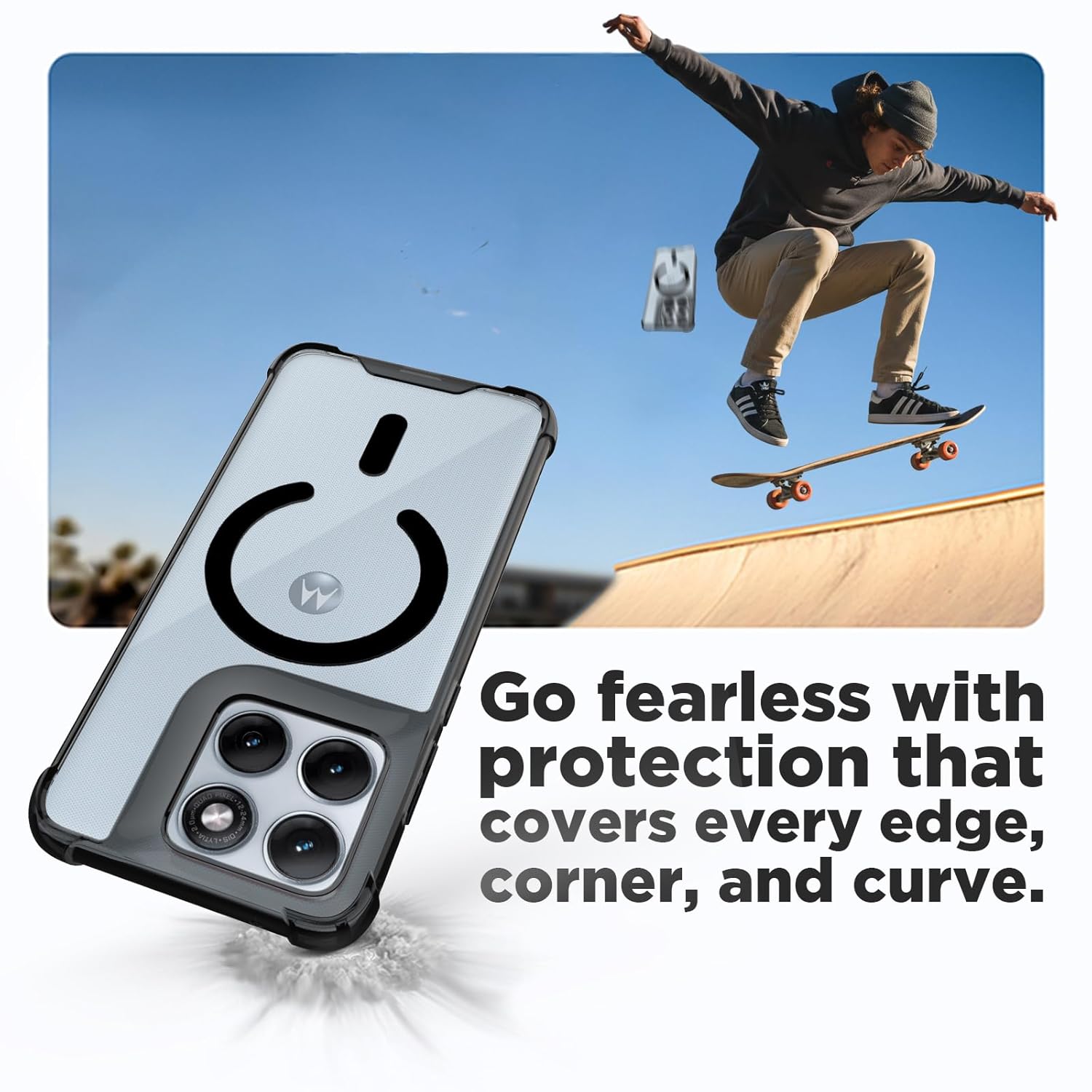 Motorola Edge 70 Fusion Back Cover Case | Clear Hybrid - Clear Smoke Magnetic