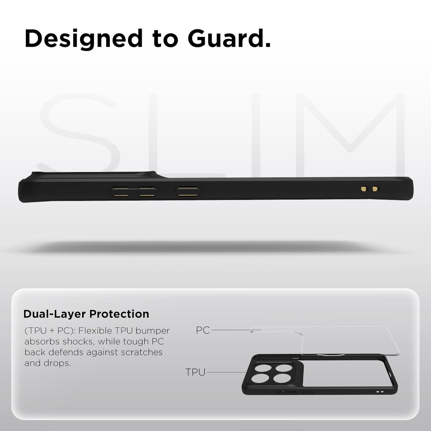 Motorola Signature Back Cover Case | Clear Hybrid - Clear Black
