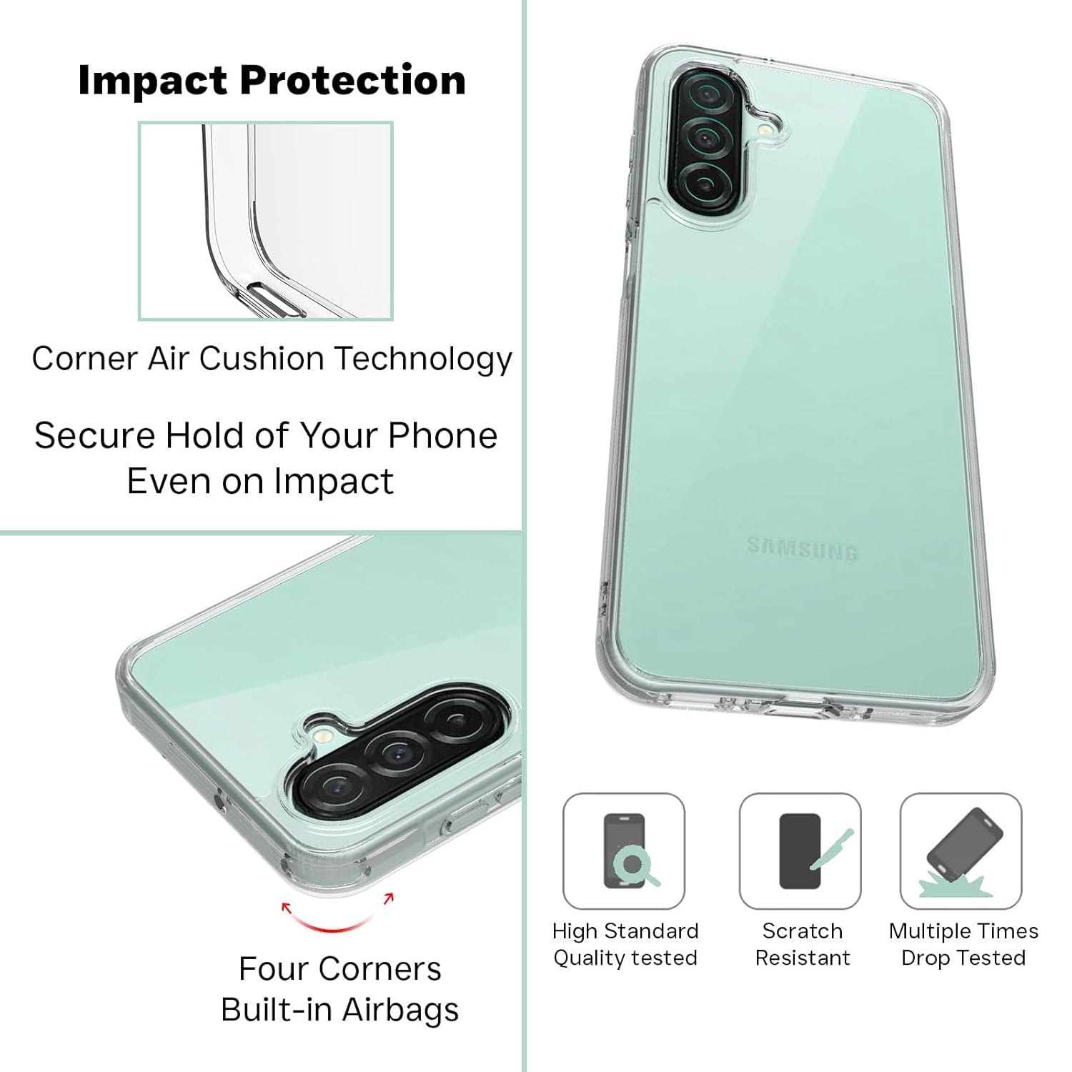 Samsung Galaxy A26 5G Back Cover Case | Clear Hybrid - Clear