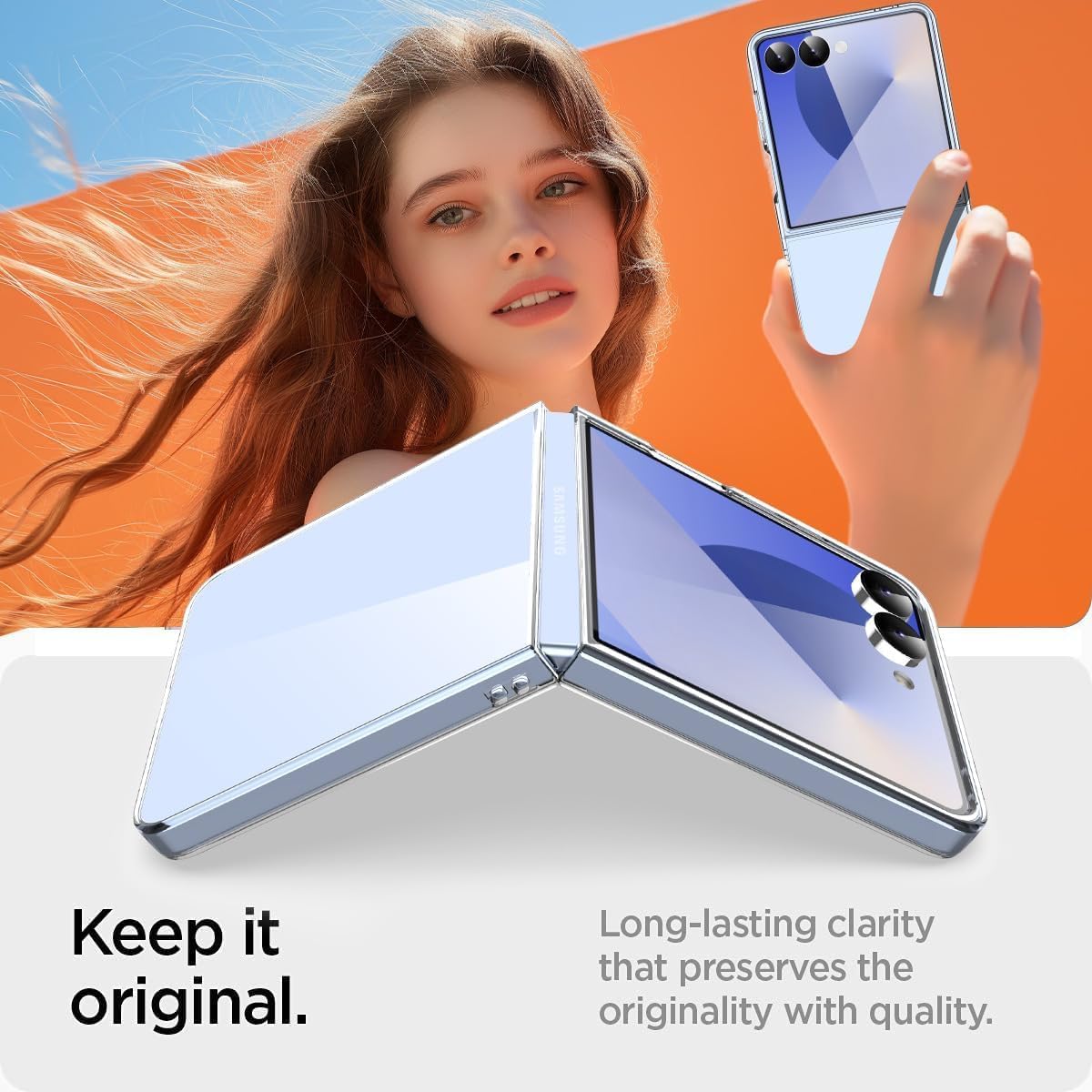 Samsung Galaxy Z Flip 7 Back Cover Case | Crystal Hard Shell - Clear