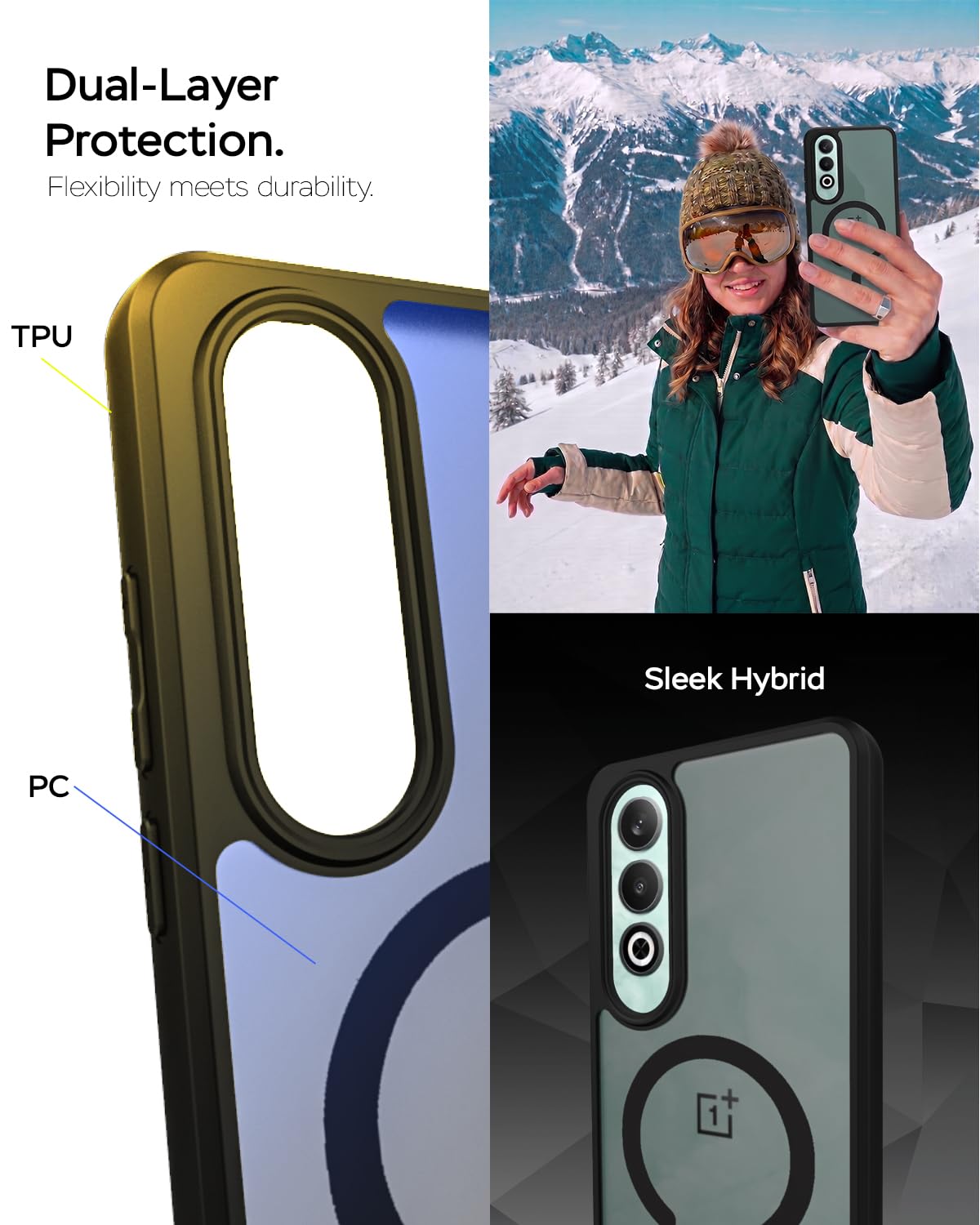 OnePlus Nord CE4 5G Back Cover Case | Sleek Hybrid - Matte Black Magnetic