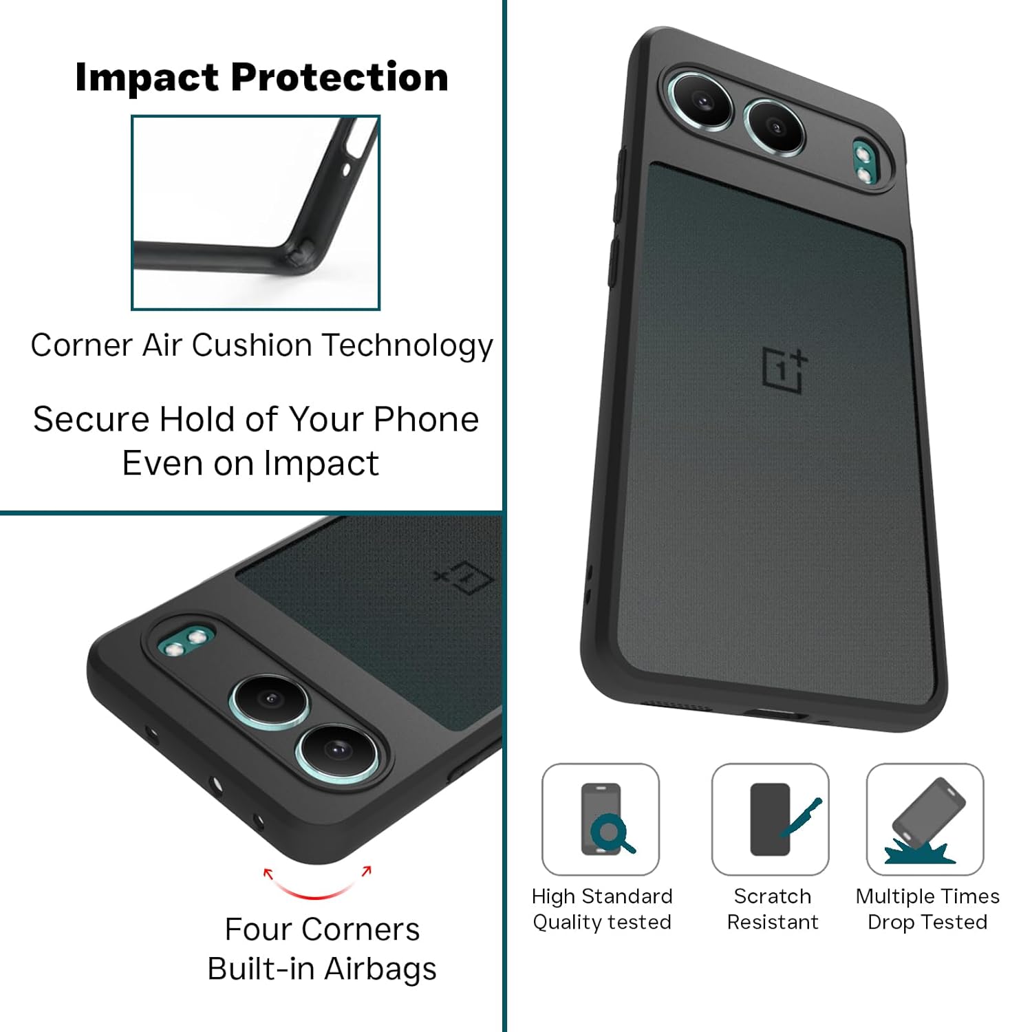 OnePlus Nord 4 5G Back Cover Case | Sleek Hybrid - Matte Black