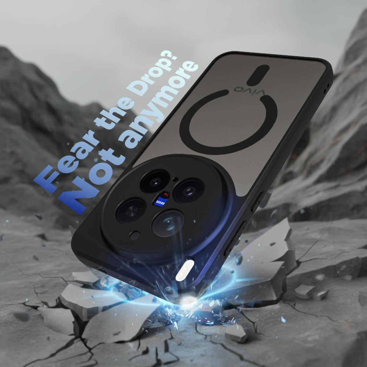 Vivo X300 Pro 5G Back Cover Case | Sleek Hybrid - Matte Black Magnetic