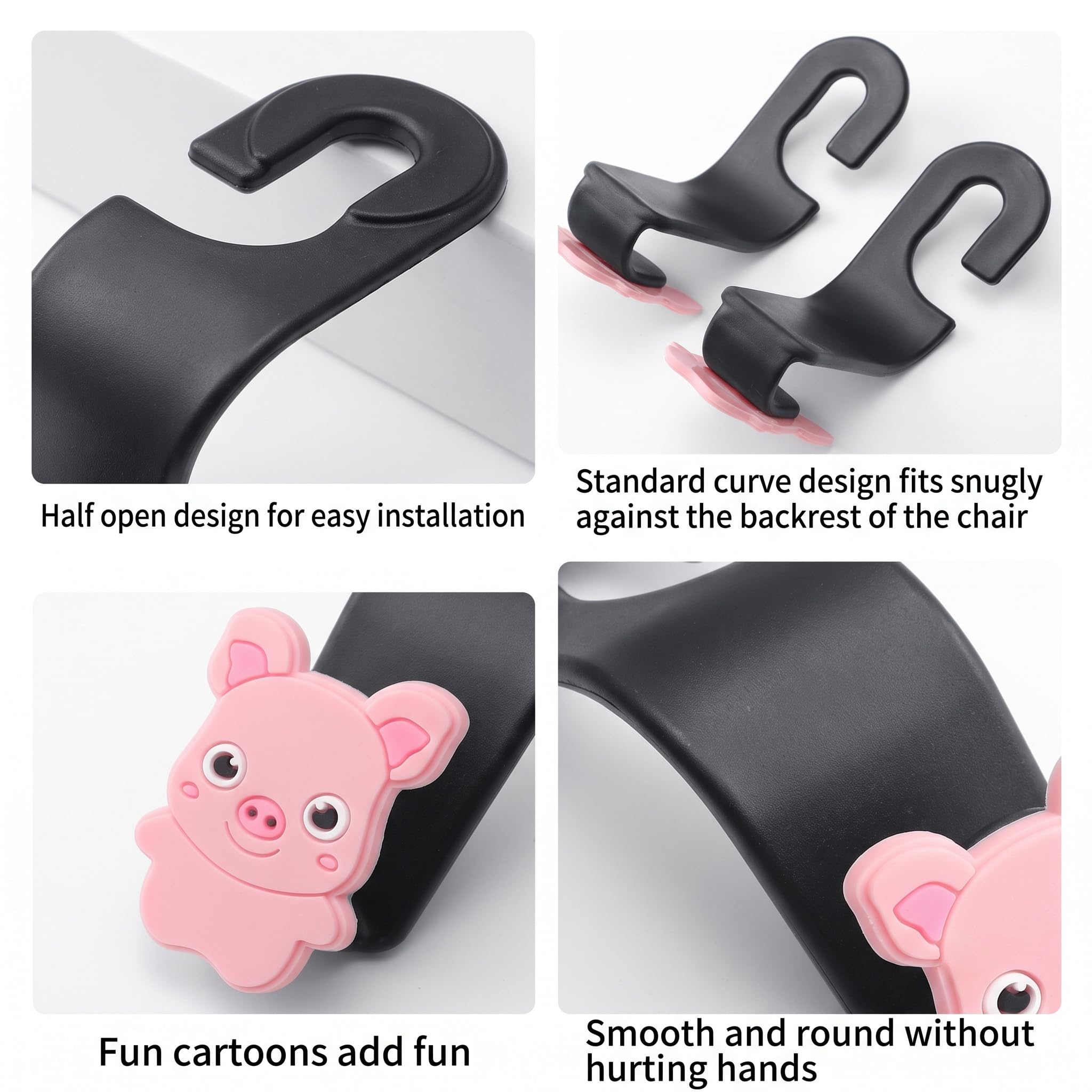 Car Headrest Hooks | Universal Back Seat Hanger for Bags & Accessories - Pack of 2
