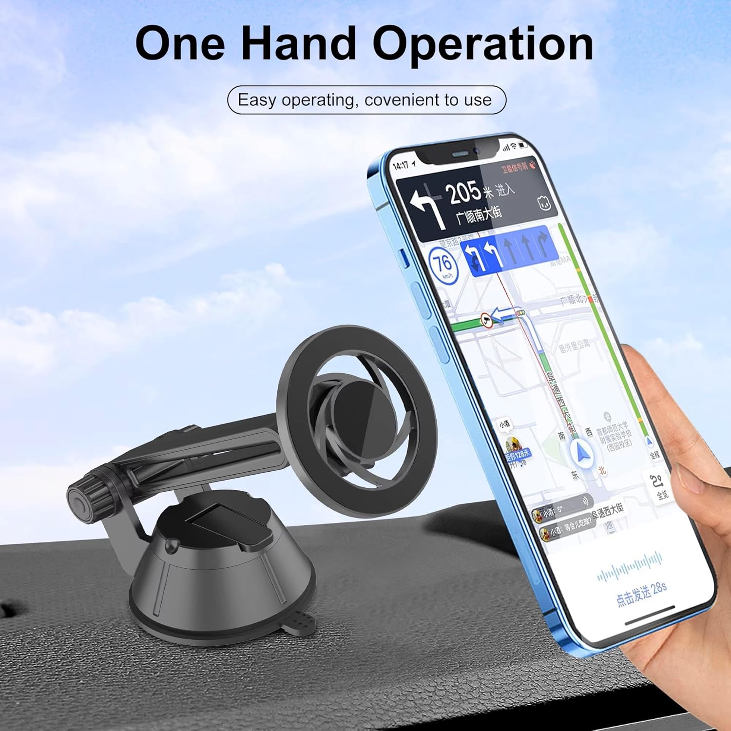 Magnetic Car Mobile Holder | Dashboard Mount - MagSafe Compatible