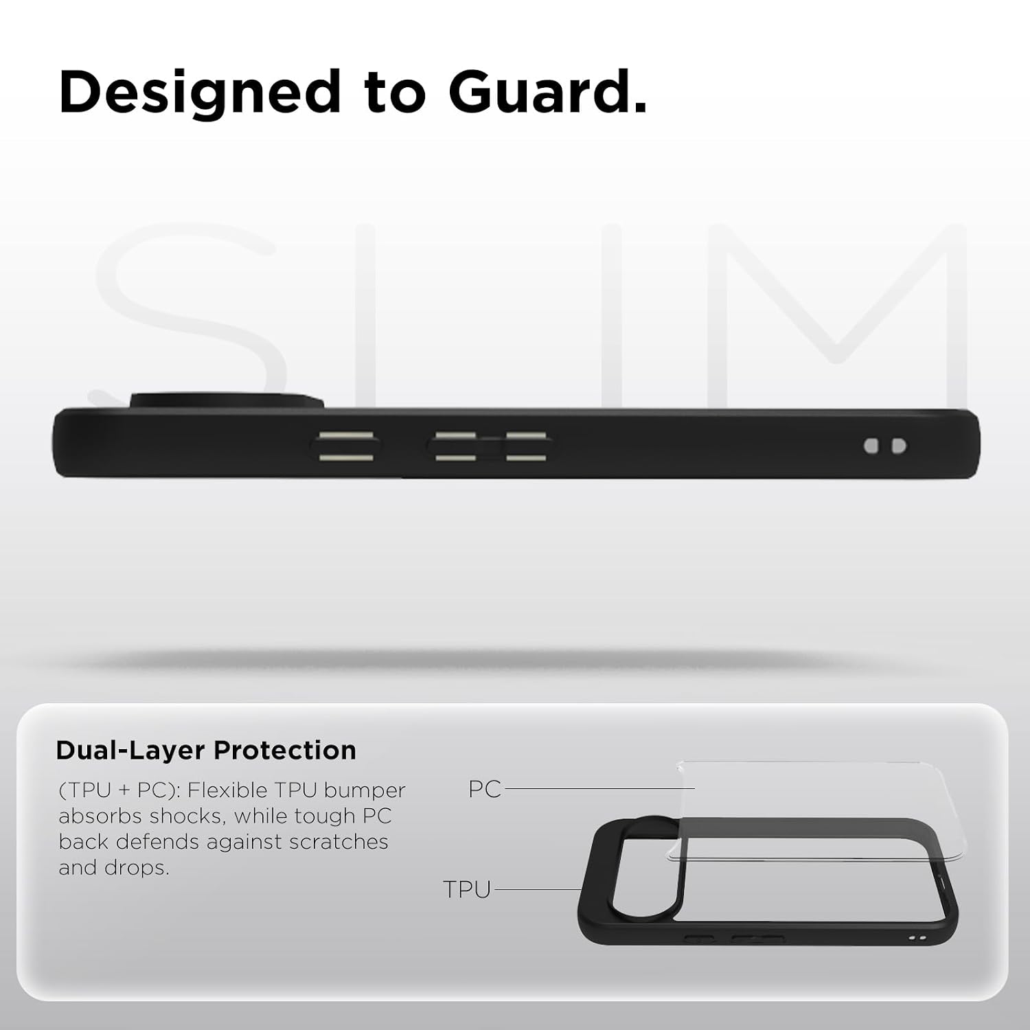Google Pixel 11 / Pixel 11 Pro Back Cover Case | Sleek Hybrid - Clear Black