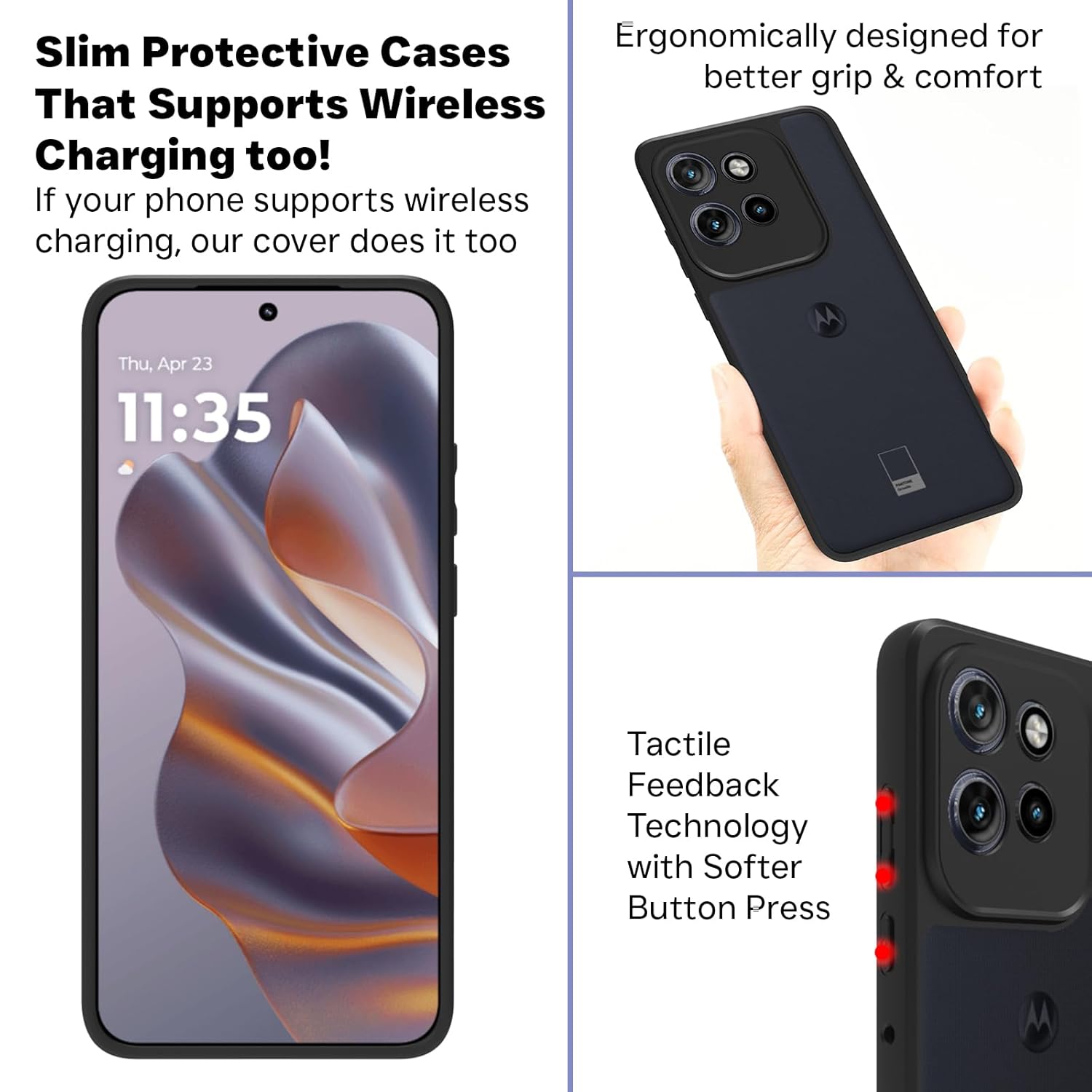 Moto Edge 50 Neo 5G Back Cover Case | Sleek Hybrid - Smoke Black
