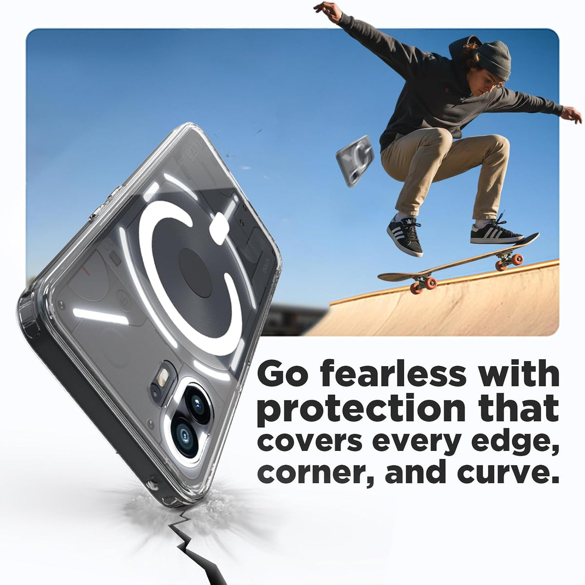 Nothing Phone 2 Back Cover Case | Clear Hybrid - Clear Smoke Magnetic