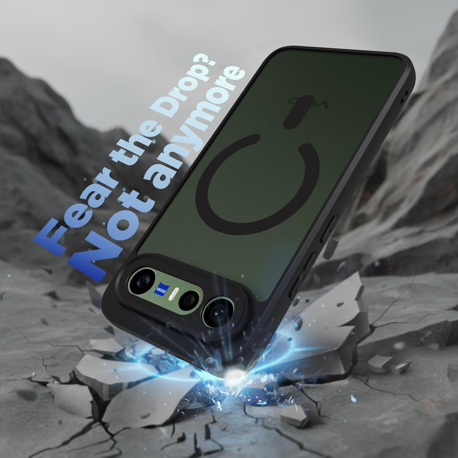 Vivo X300 FE Back Cover Case | Sleek Hybrid - Matte Black Magnetic