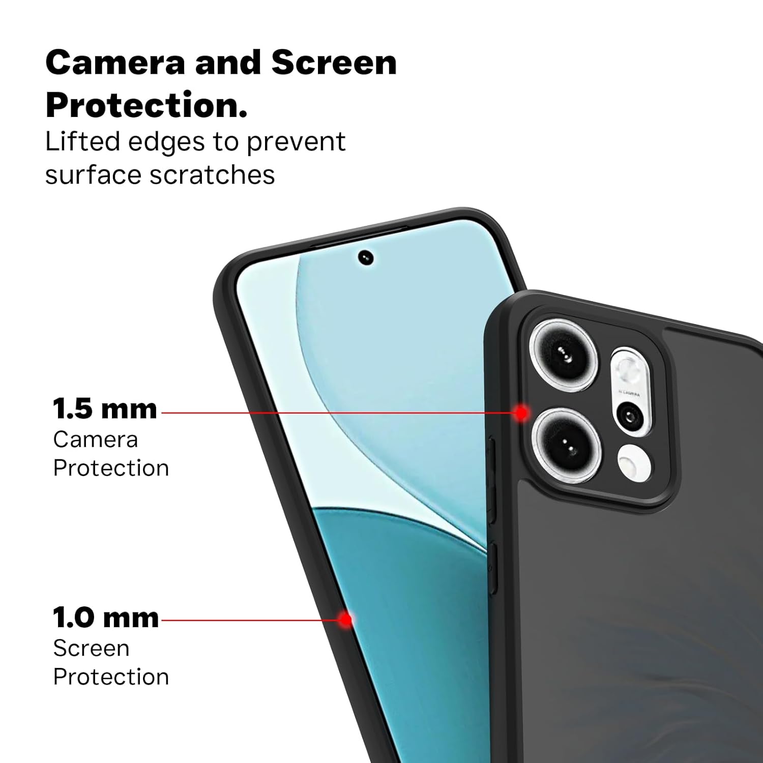 Oppo Reno 14 Pro 5G Back Cover Case | Sleek Hybrid - Matte Black